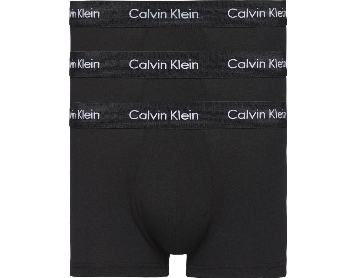 Mens Calvin Klein Boxer Shorts Low Rise Trunks 3 Pack, 01, U2664G, Black/ Black