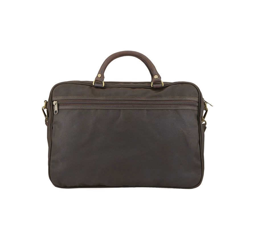 Barbour Wax Leather Briefcase, 03, Uba0004, Olive