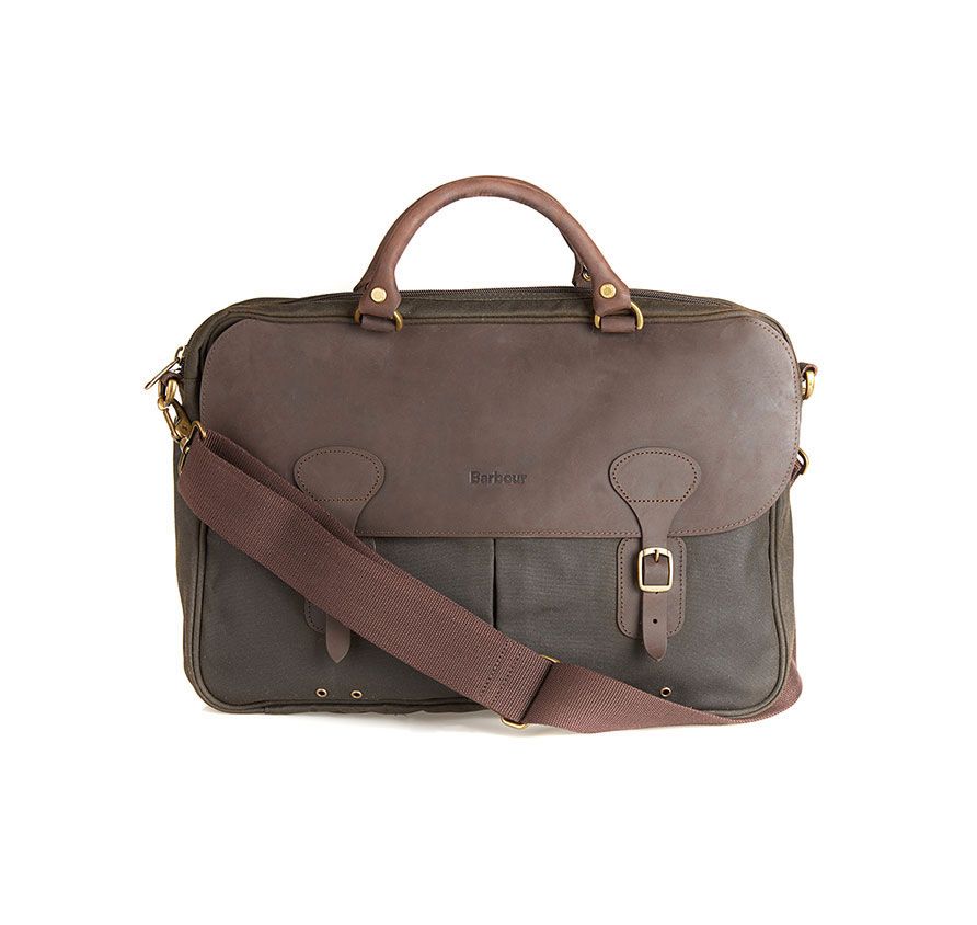 Barbour Wax Leather Briefcase, 01, Uba0004