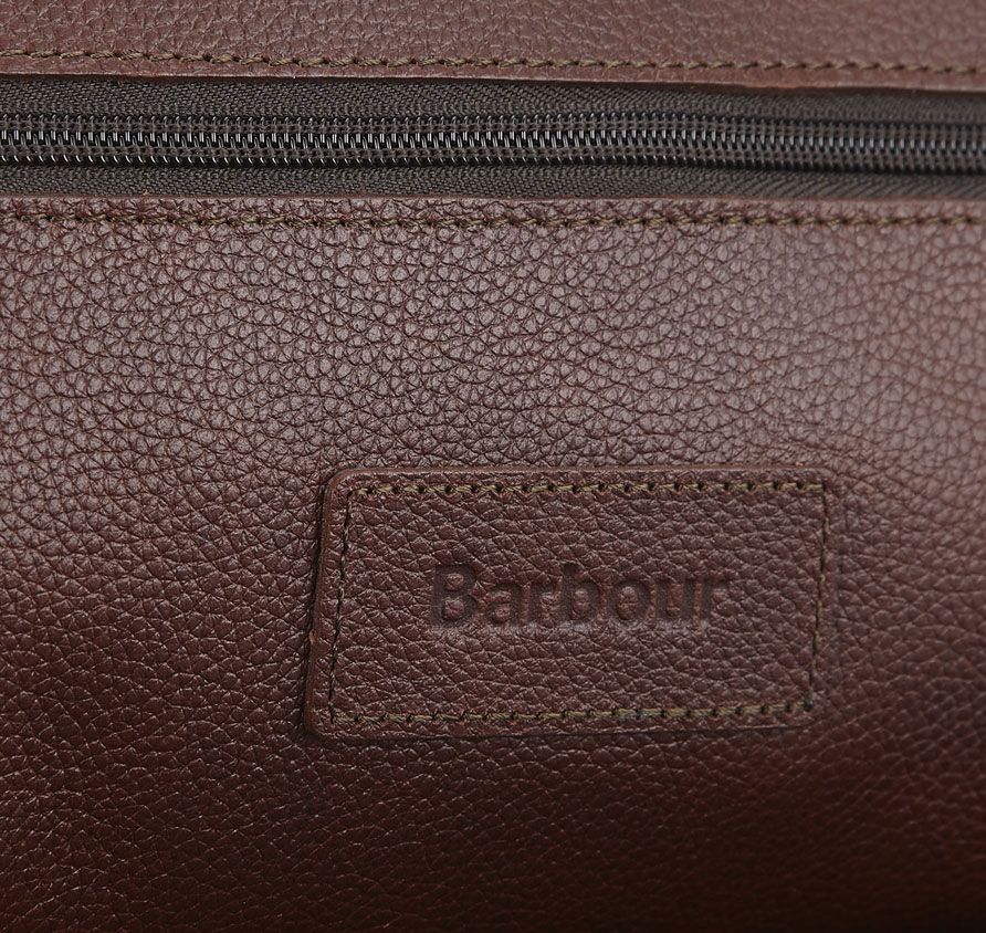 Barbour Leather Washbag, 04, Uba0009, Dk Brown