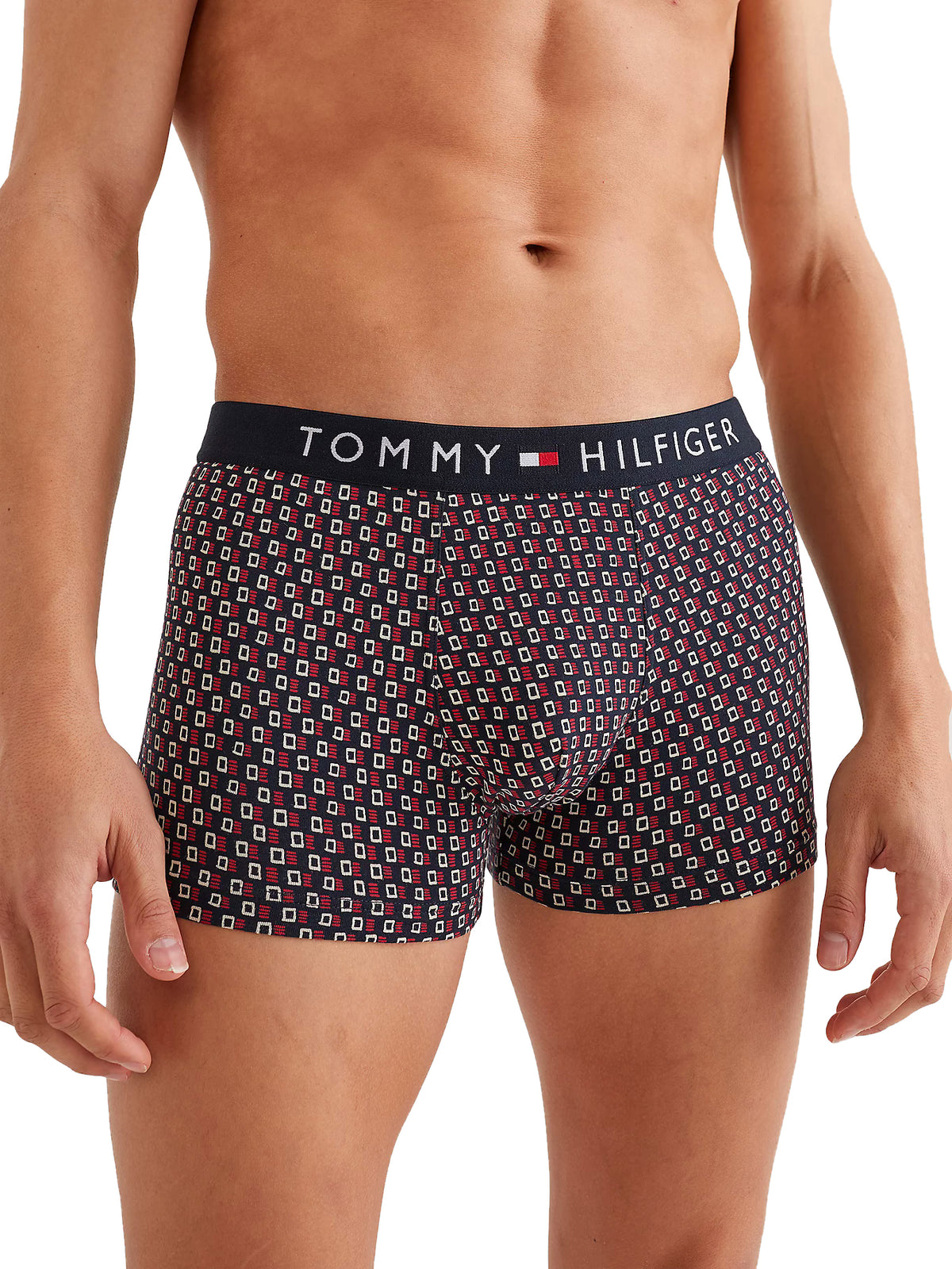 Tommy Hilfiger Mens Boxer Trunks (1-Pack), 04, Um0Um01831, Abstract Flag