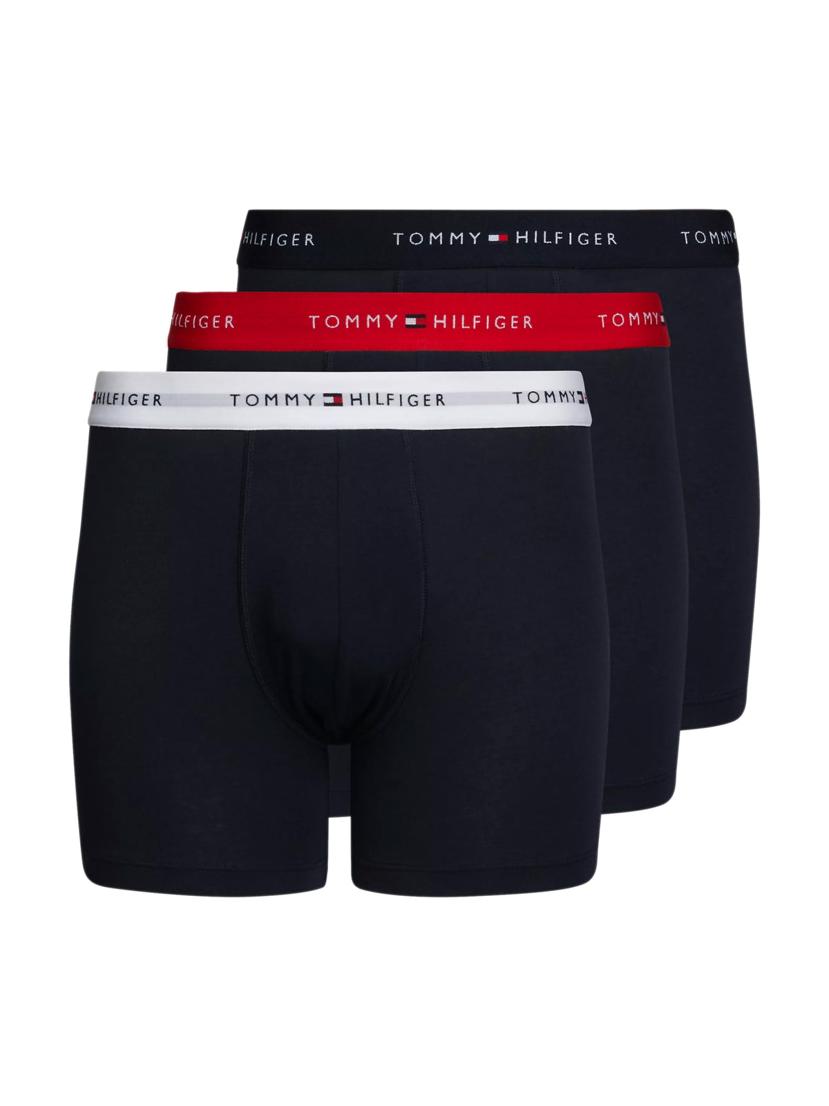 Tommy Hilfiger Mens Boxer Briefs (3-Pack), 01, Um0Um02765, Des sky/white/primary red