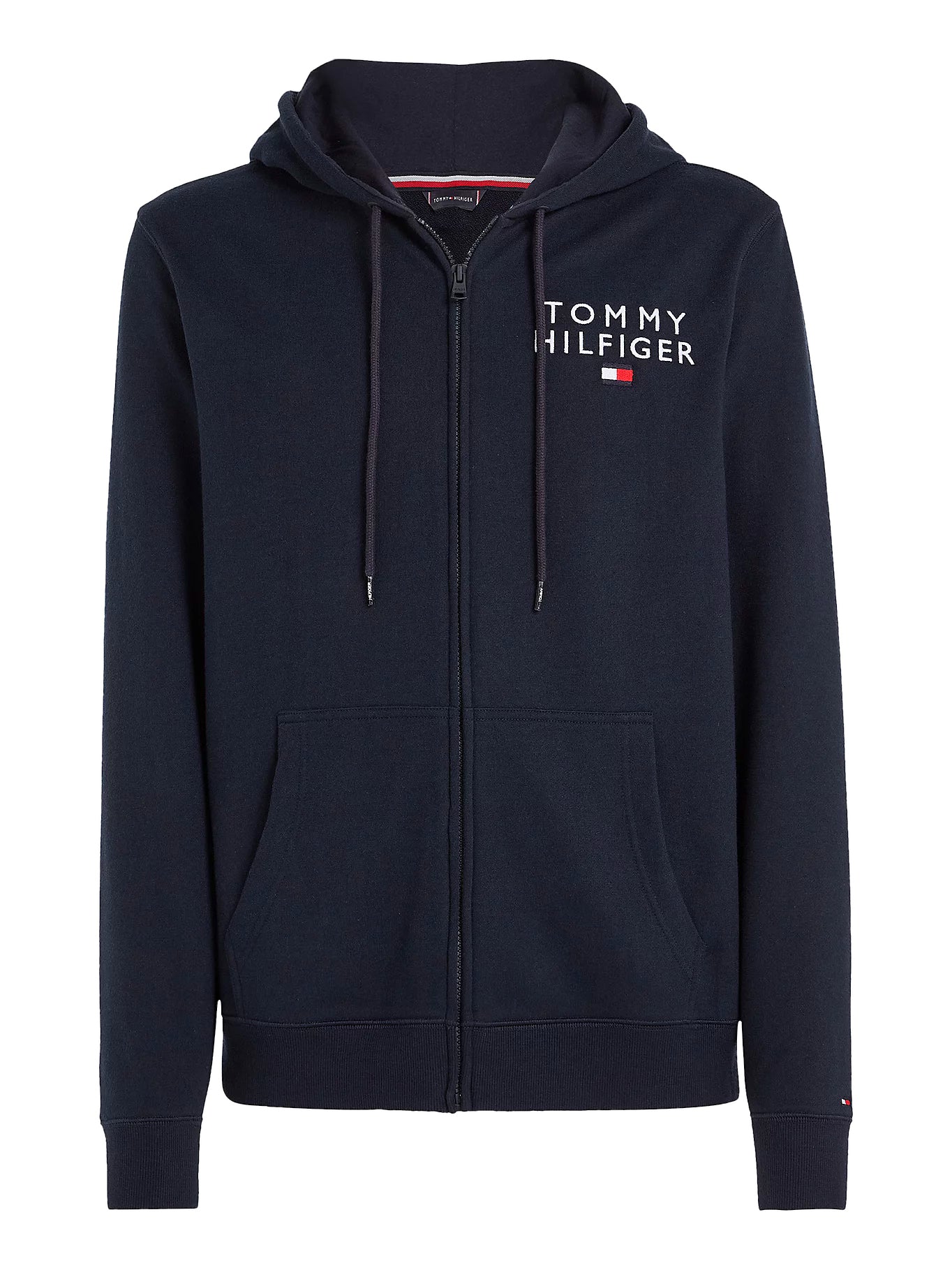 Tommy Hilfiger Mens Logo Zip Thru Hooded Lounge Jumper Eon Clothing