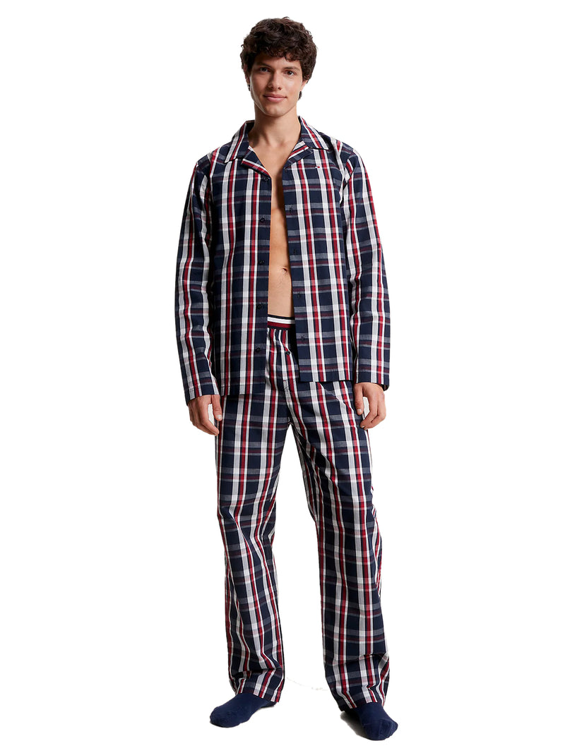 Tommy Hilfiger Mens Woven Check Pj/ Pyjama Set, 01, Um0Um03066, #colour_Global Str Check Desert Sky