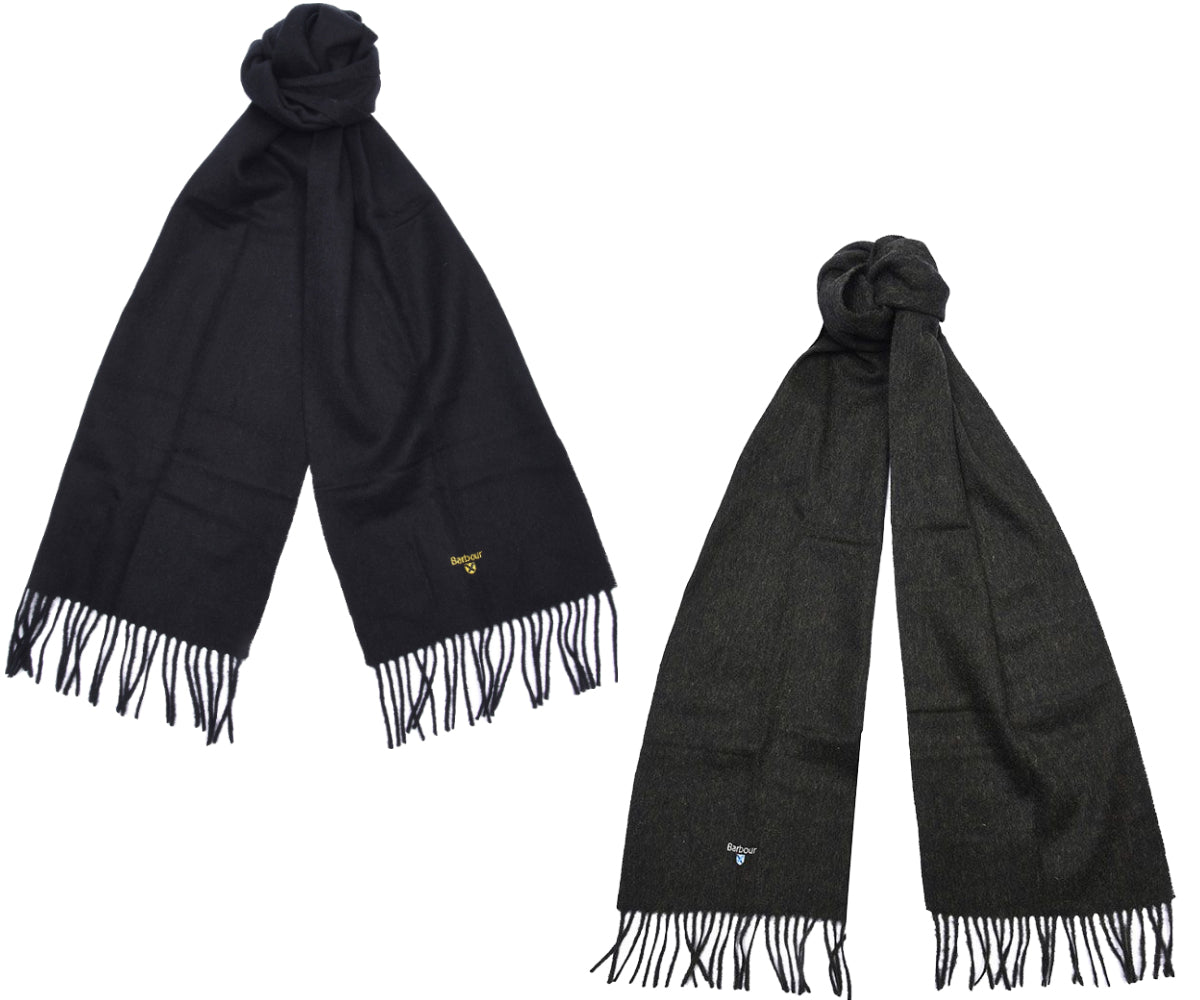 Barbour Plain Lambswool Scarf, 01, Usc0008