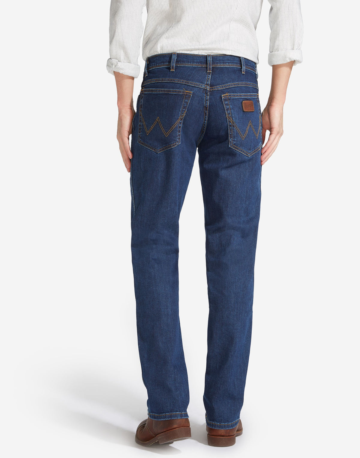 Mens Wrangler 'Texas' Jeans - Denim Stretch - Original Straight Fit, 03, W121-Core, Darkstone