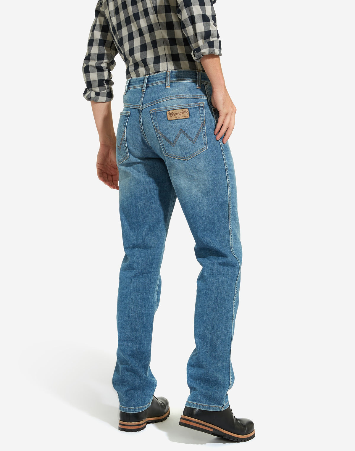 Mens Wrangler 'Texas' Jeans - Denim Stretch - Original Straight Fit, 03, W121-Core, Worn Broke