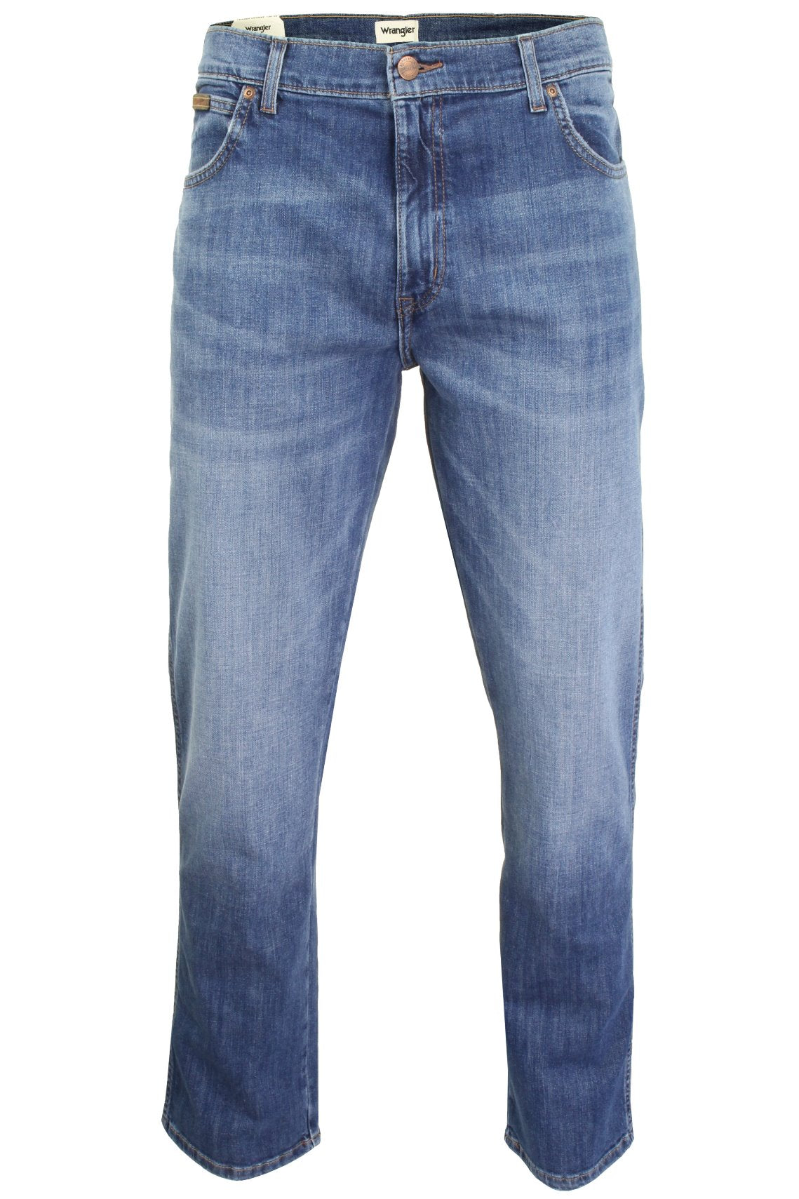 Mens Wrangler 'Texas' Jeans - Denim Stretch - Original Straight Fit, 01, W121-Core, Blue Jay