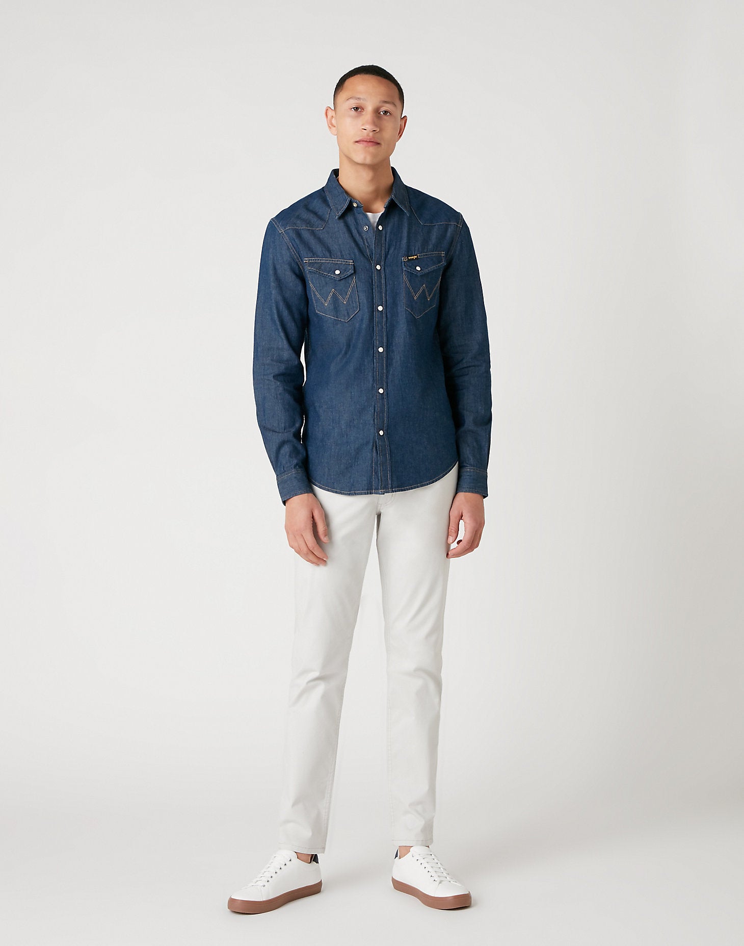 Mens wrangler hot sale jean shirt