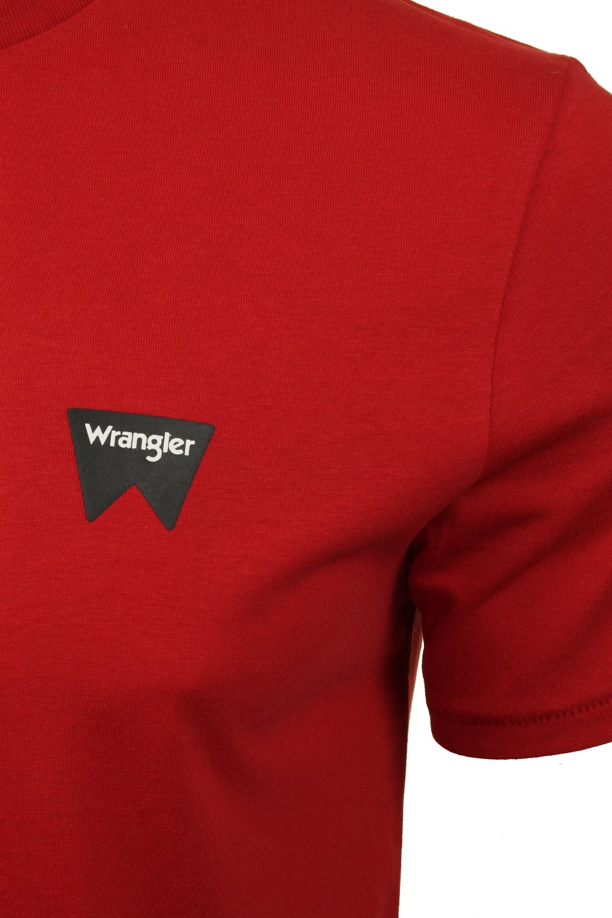 Mens Wrangler T-Shirt  'SS Sign Off Tee' Short Sleeve, 02, W7C07D, Scarlet Red