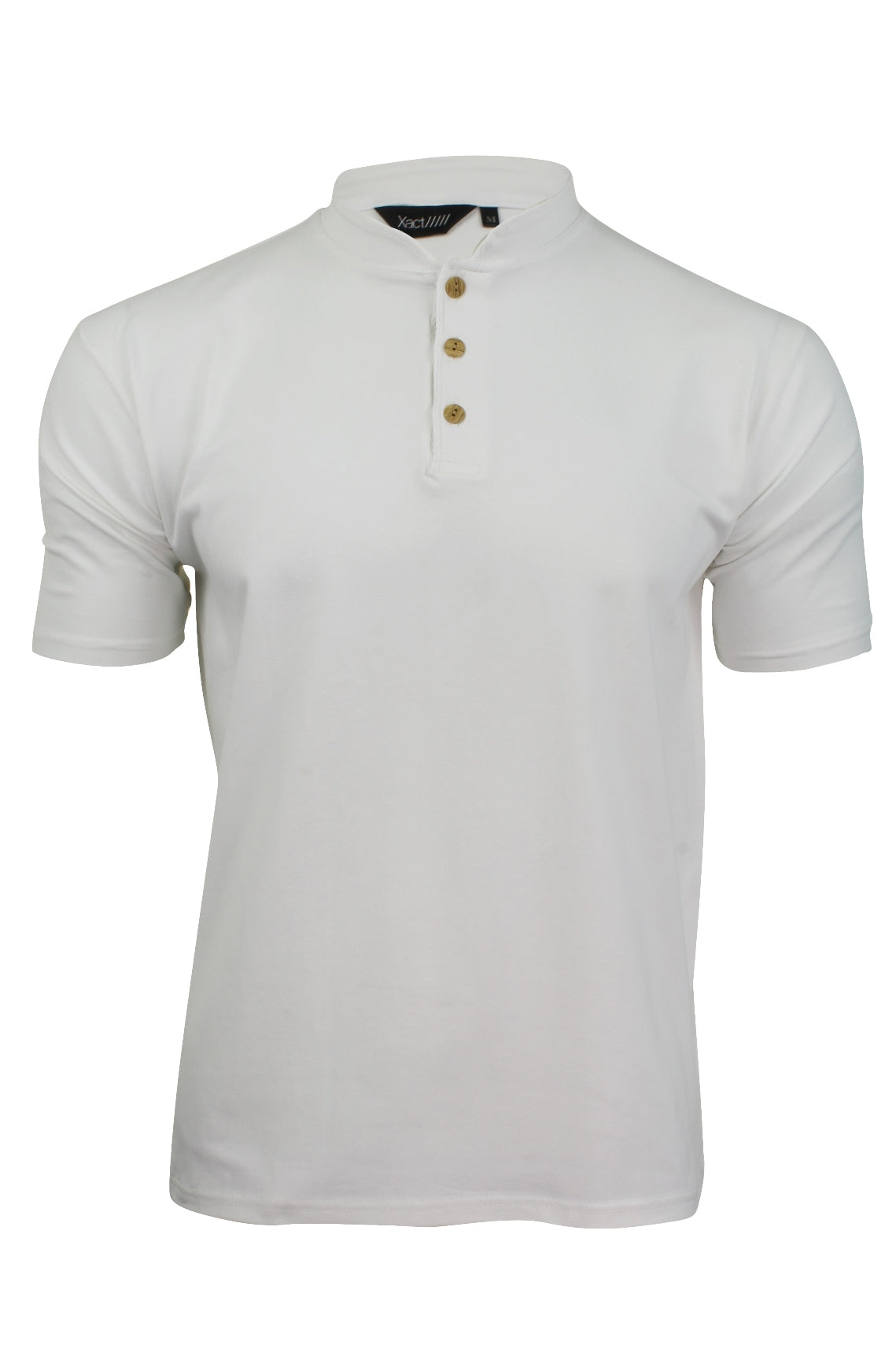 Xact Mens Grandad T-Shirt - Short Sleeved, 01, X-004, White