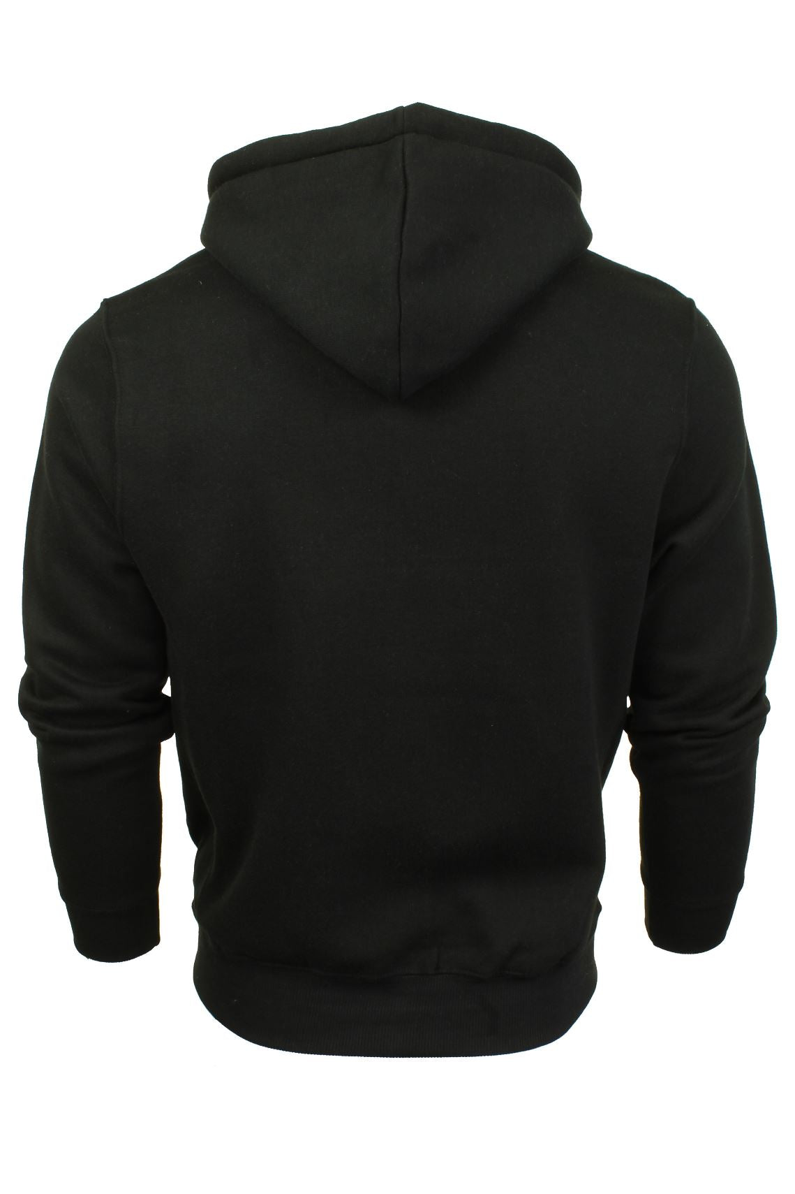 Mens Zip Through Hoodie Sweatshirt by Xact Fleece Back, 03, Xhd-0005, Black