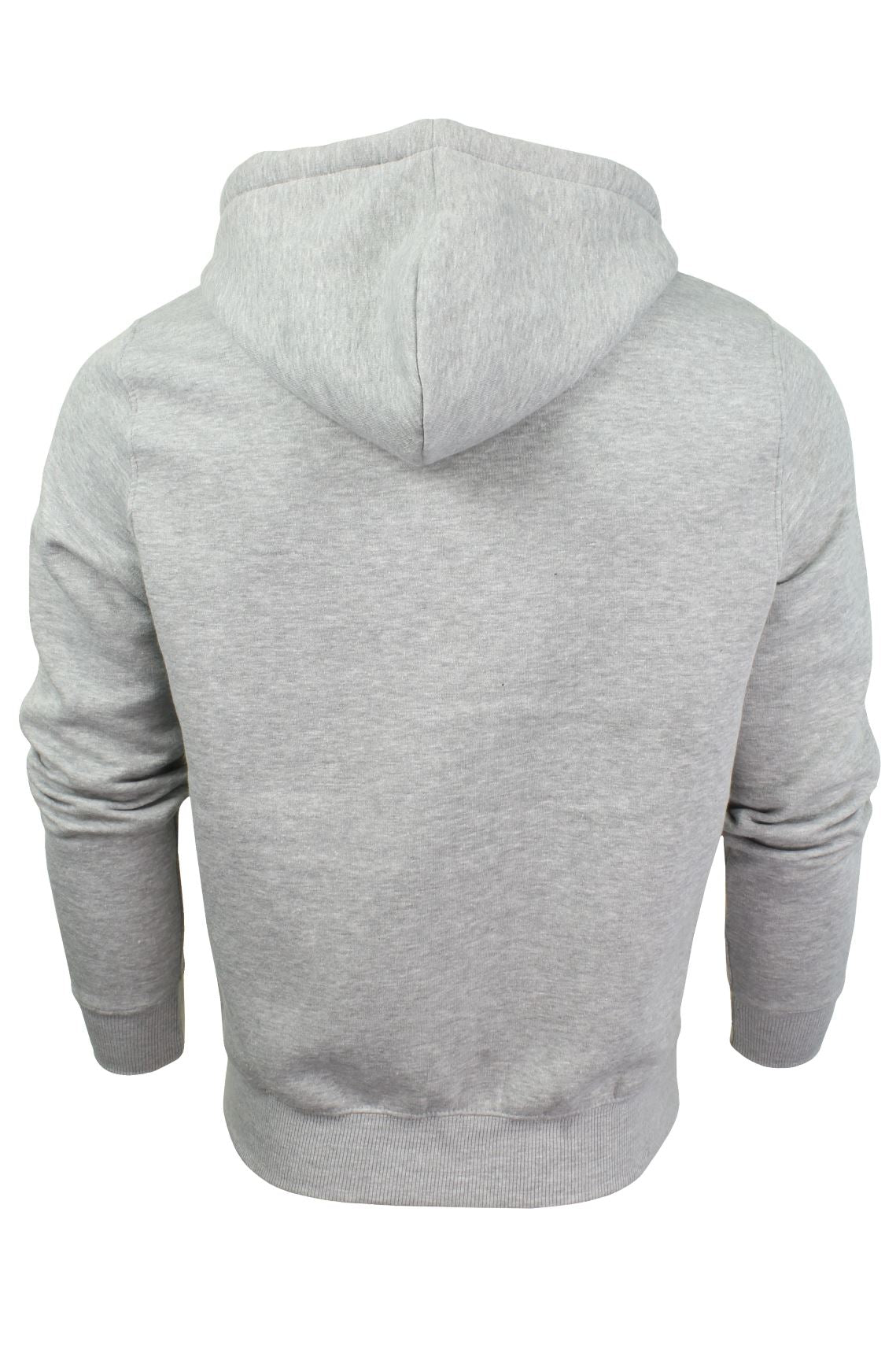Mens Zip Through Hoodie Sweatshirt by Xact Fleece Back (Light Grey, S), 03, Xhd-0005, Light Grey