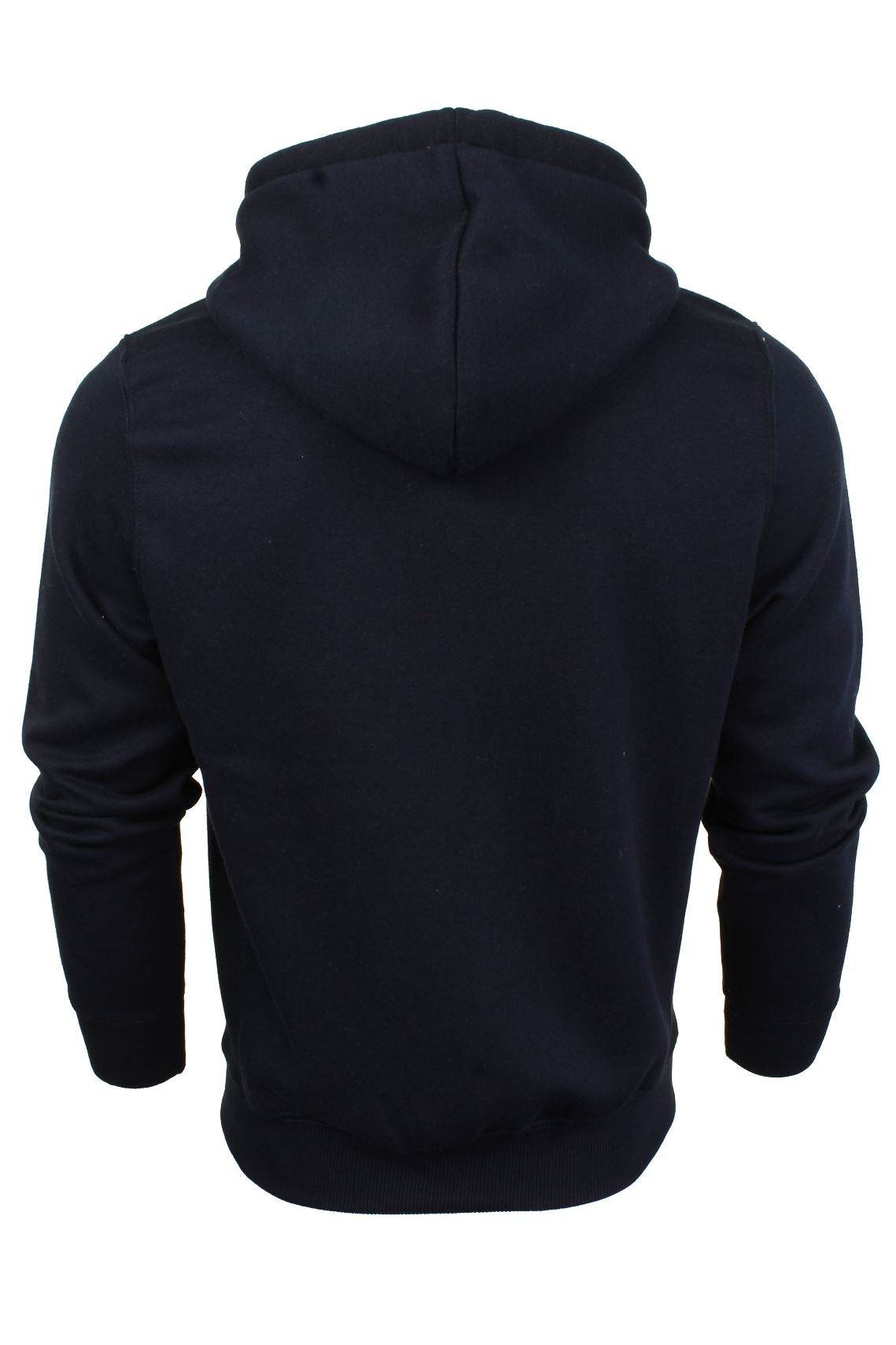 Mens Zip Through Hoodie Sweatshirt by Xact Fleece Back, 03, Xhd-0005, Navy