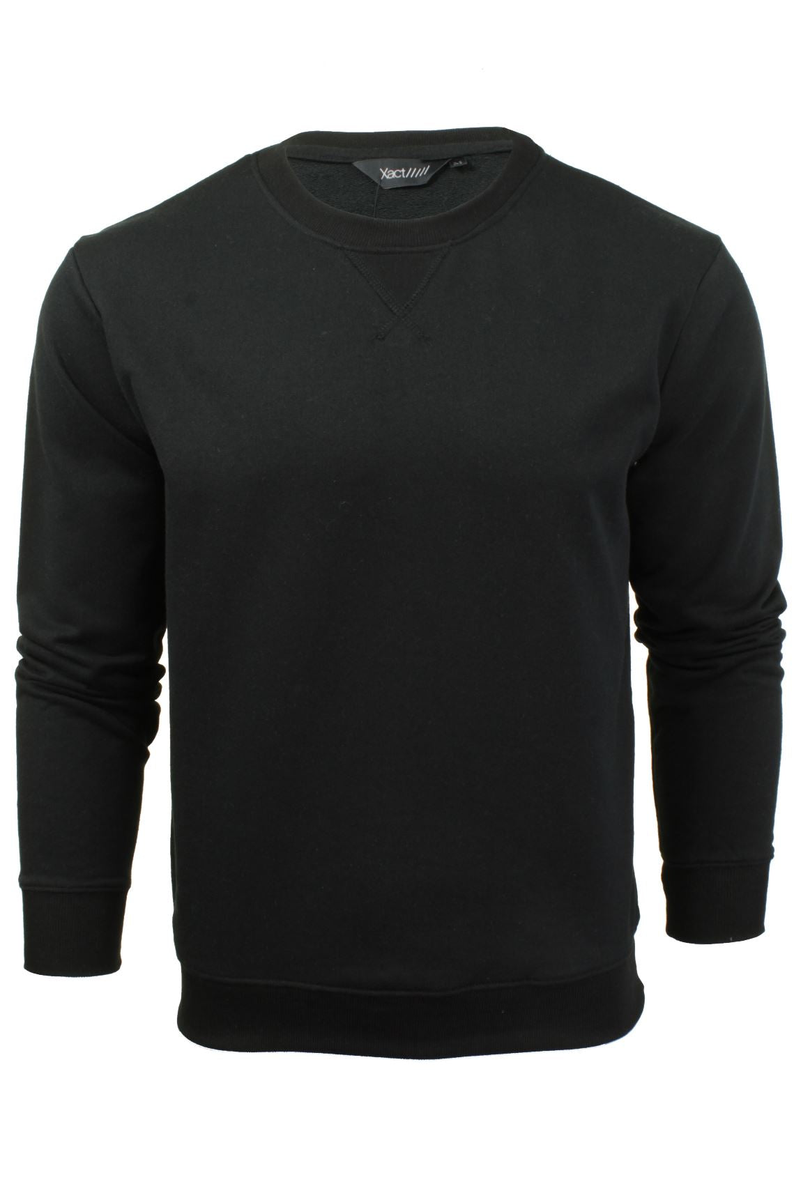 Xact Mens Crew Neck Sweatshirt Jumper - Long Sleeved, 01, Xhs-0003, Black