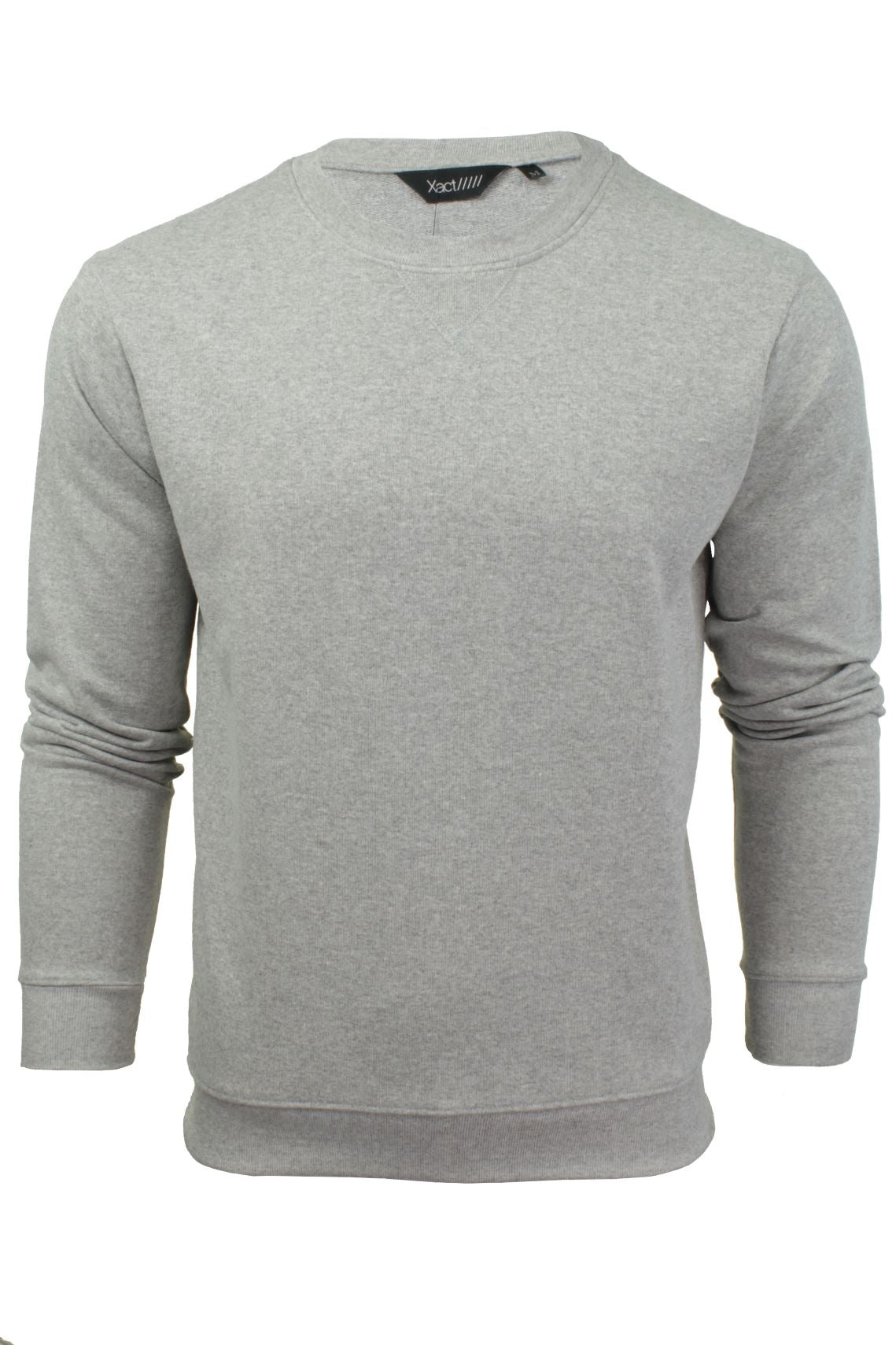 Xact Mens Crew Neck Sweatshirt Jumper - Long Sleeved, 01, Xhs-0003, Light Grey