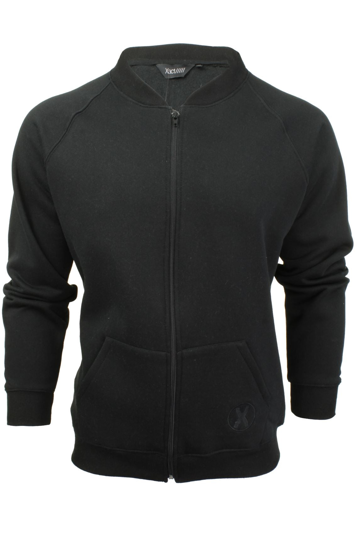 Xact Mens Zip Through Sweatshirt Jumper - Long Sleeved, 01, Xhs-0004, Black
