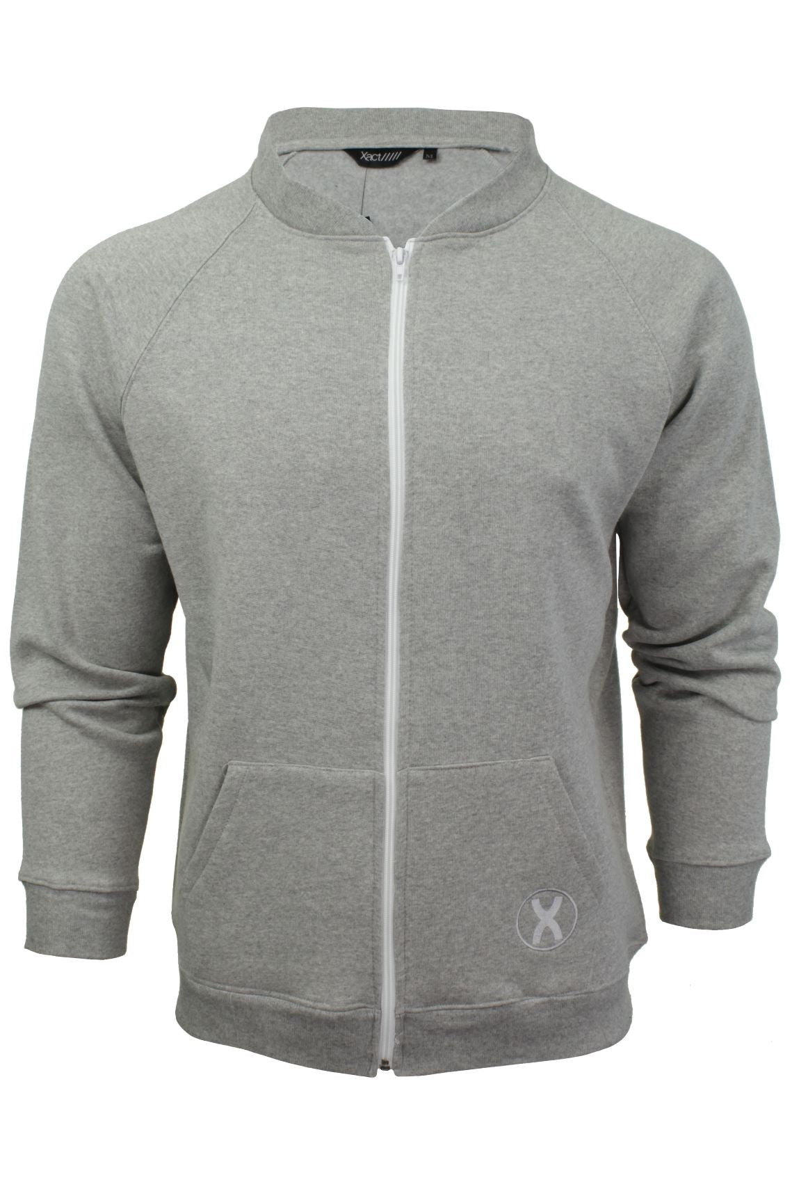 Xact Mens Zip Through Sweatshirt Jumper - Long Sleeved, 01, Xhs-0004, Light Grey