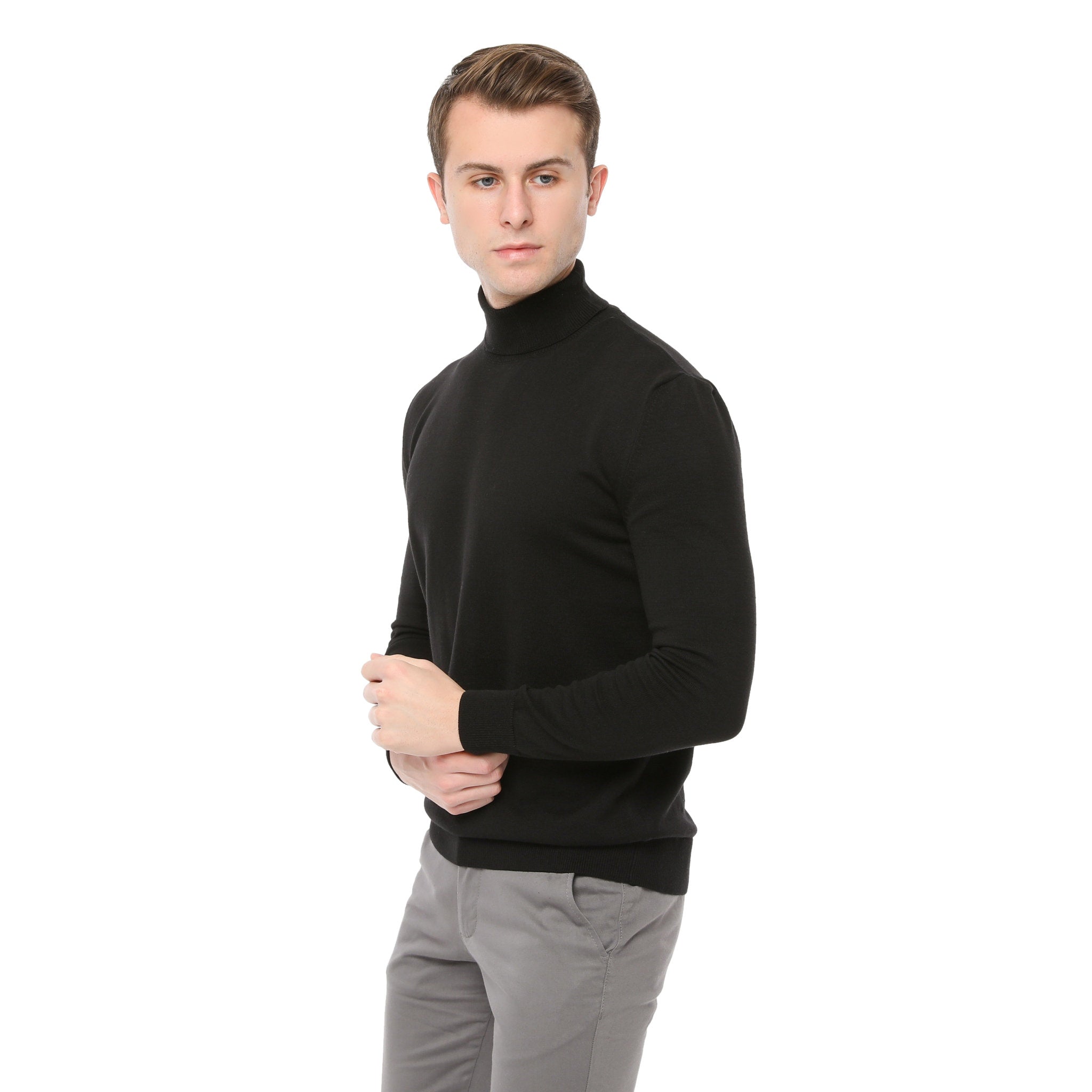 Men's polo neck long on sale sleeve