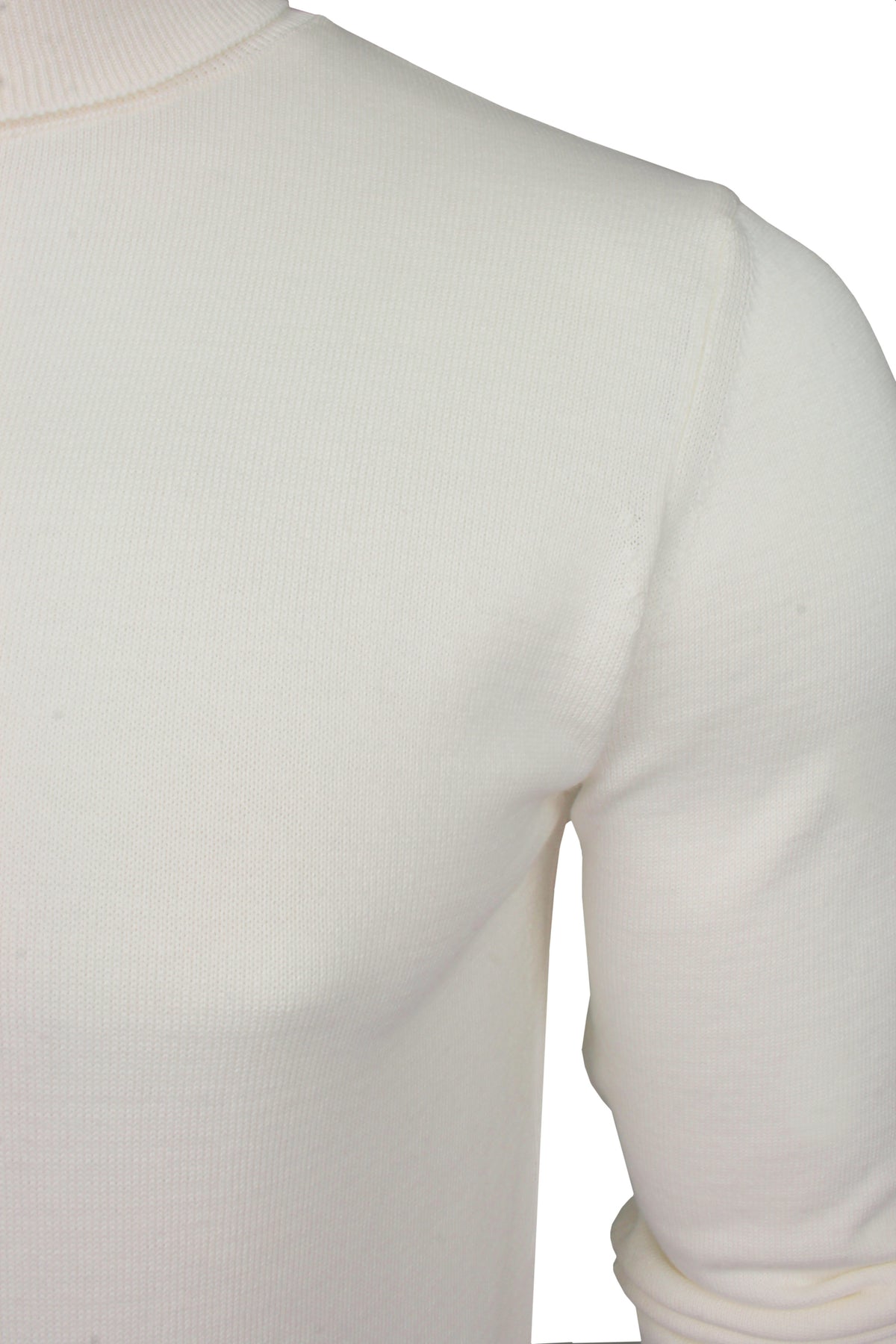 Xact Mens Roll Neck Jumper - 100% Cotton - Long Sleeved, 02, XK1004, Winter White