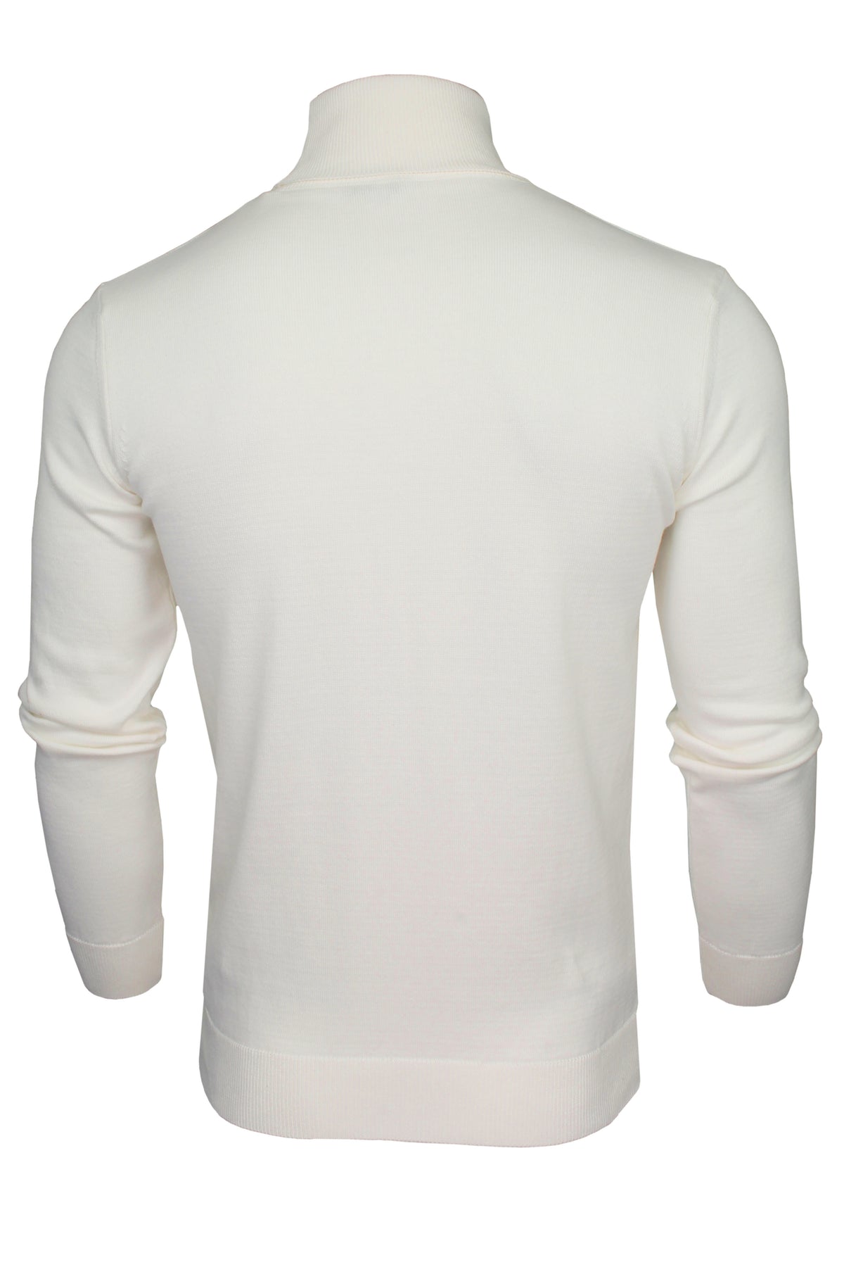 Xact Mens Roll Neck Jumper - 100% Cotton - Long Sleeved, 03, XK1004, Winter White