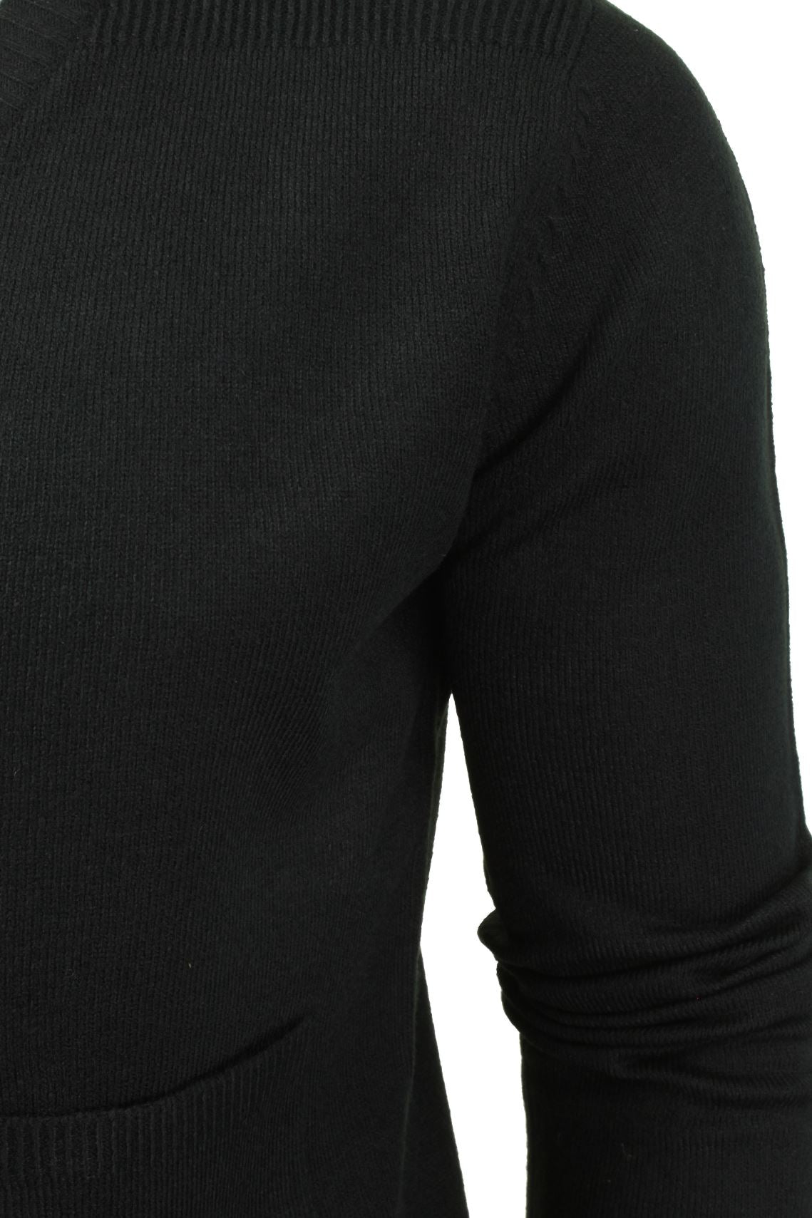 Xact Mens Cardigan Button Front Fashion Jumper, 03, XK1006, Jet Black