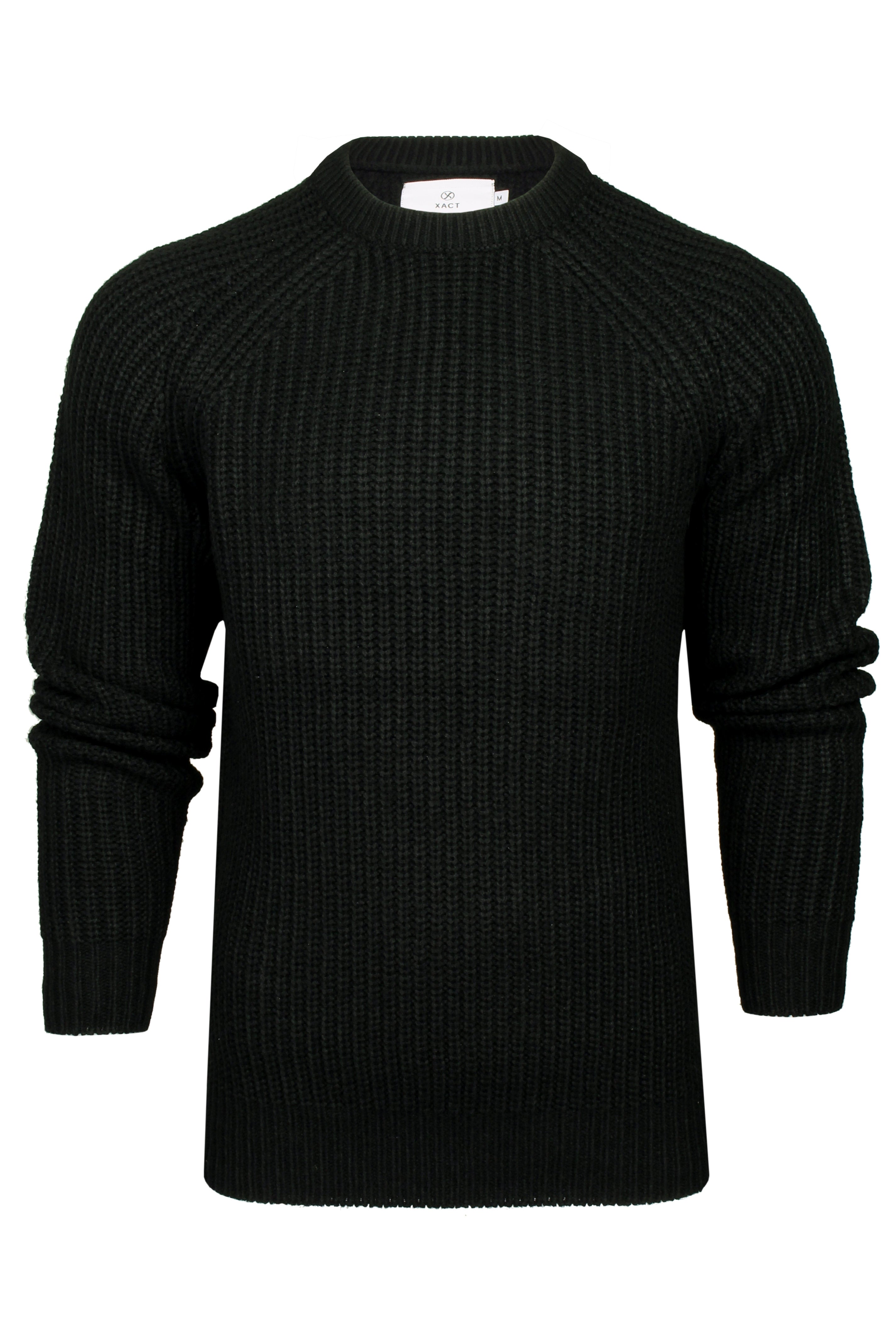 Xact Men s Chunky Fisherman Knit Jumper Crew Neck Raglan Sleeve Eon Clothing