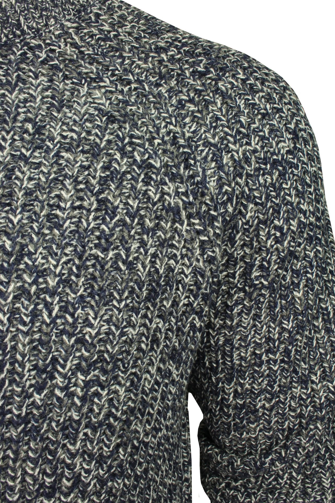 Mens jumper fashion chunky fisherman fleck knit long sleeve by xact best sale