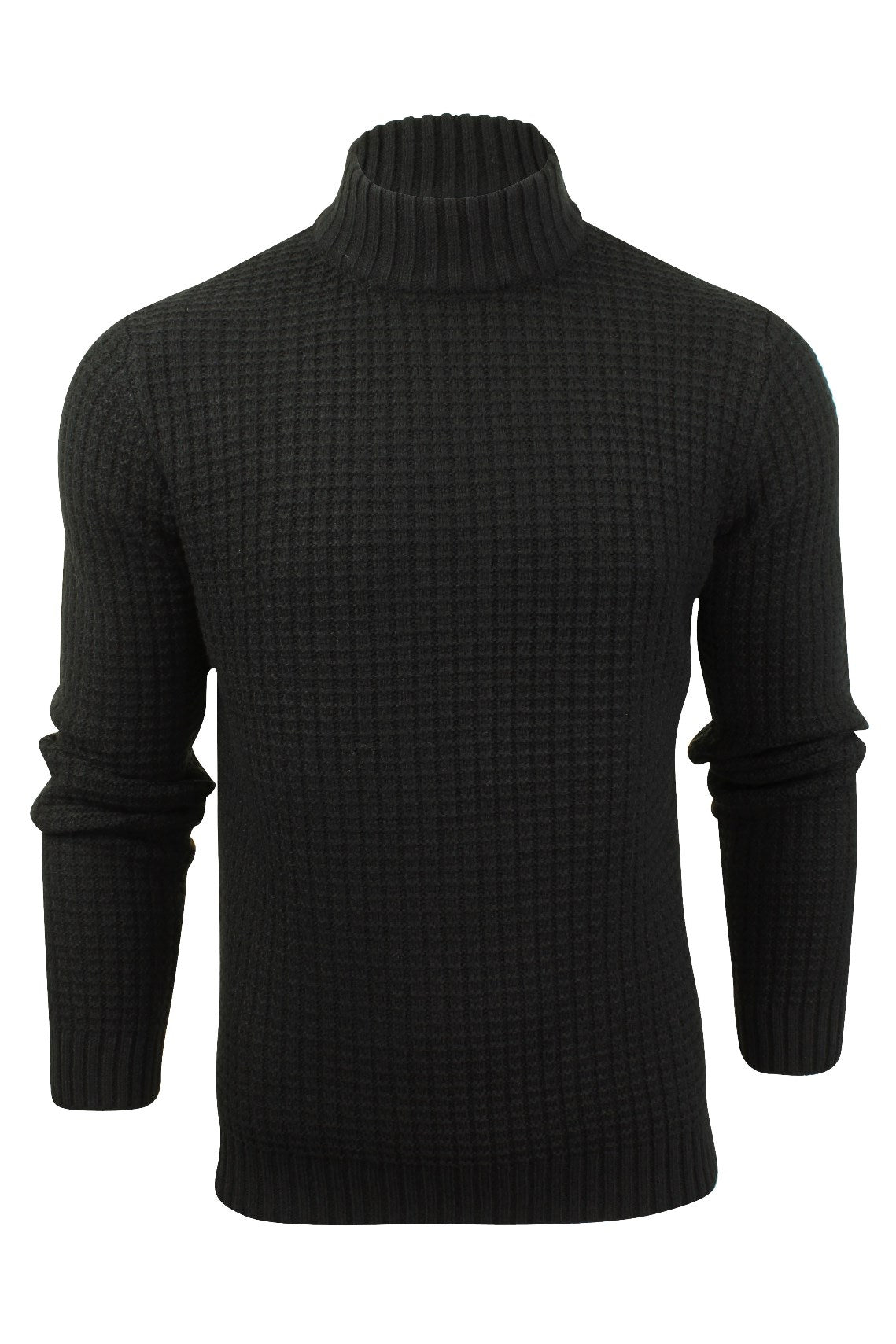 Xact Mens Textured Knit Turtle Neck Jumper Eon Clothing