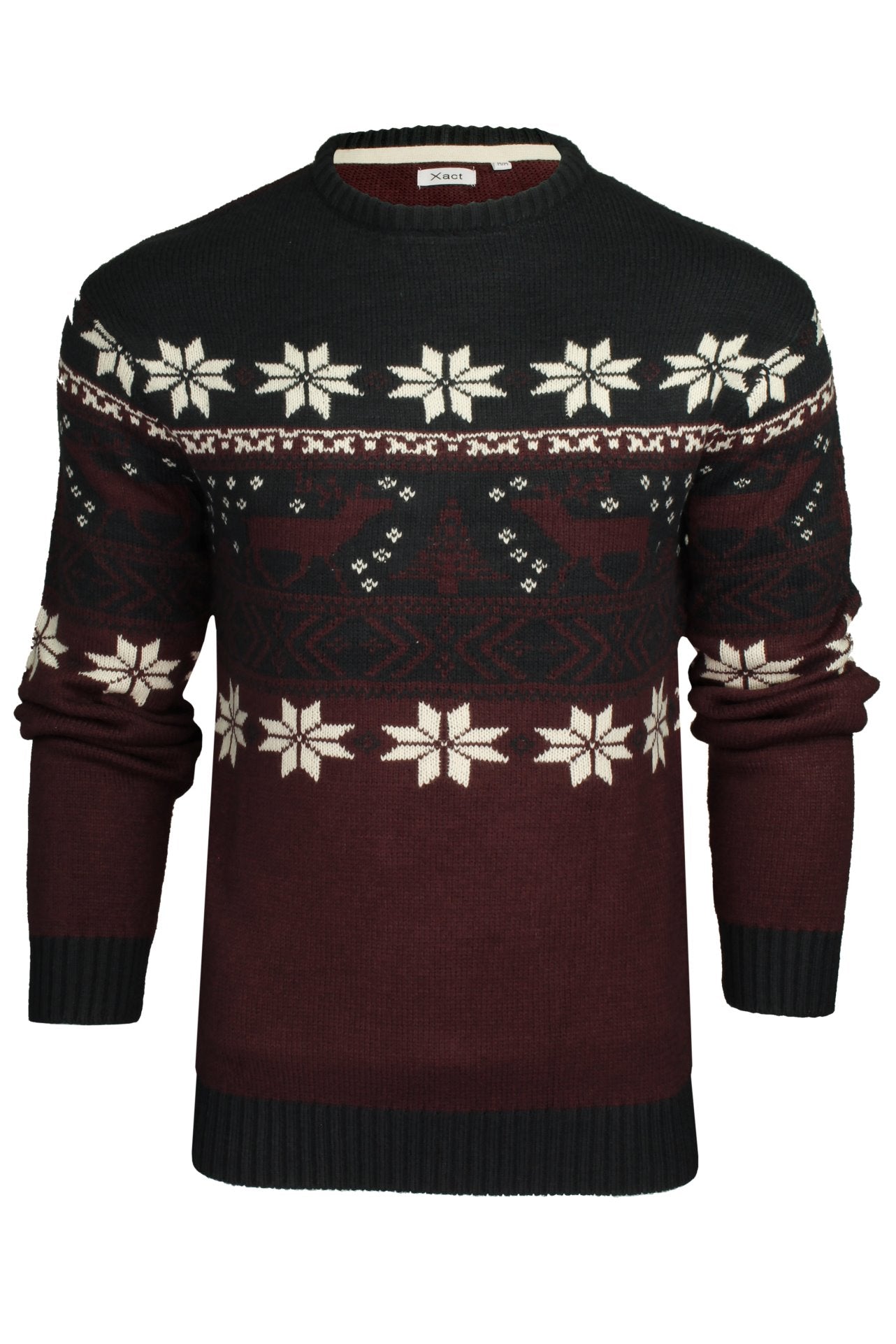 Xact Men s Nordic Fairisle Crew Neck Christmas Jumper Eon Clothing