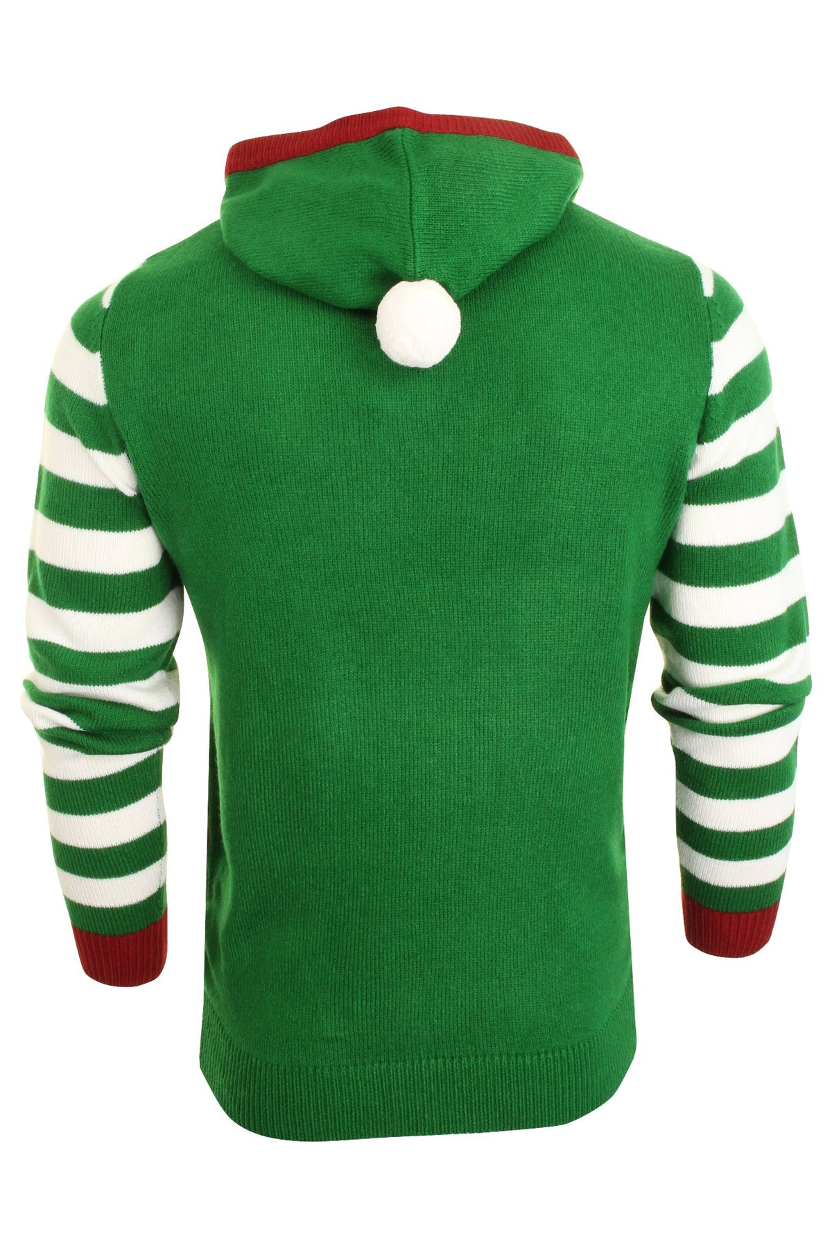 Men's Xact Novelty Hooded Christmas Jumper, 03, XK1010, Elf - Green