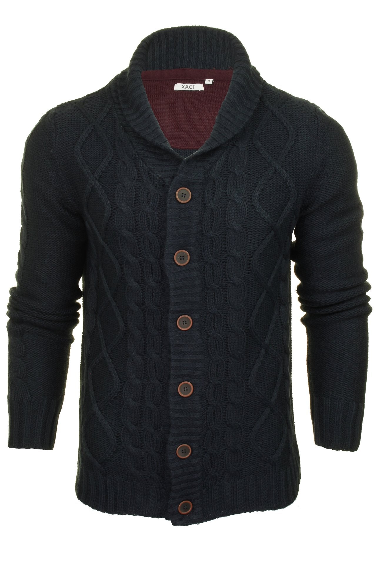 Mens black shop cable knit cardigan