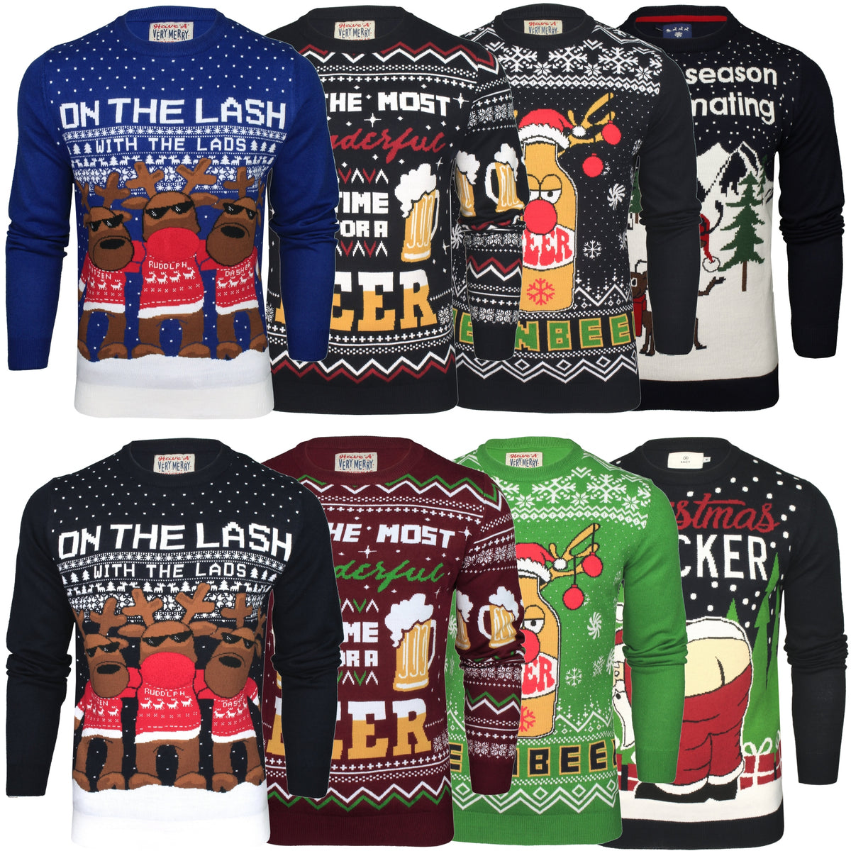 Xact Men's Christmas Jumper, Novelty Funny Naughty Theme – Eon