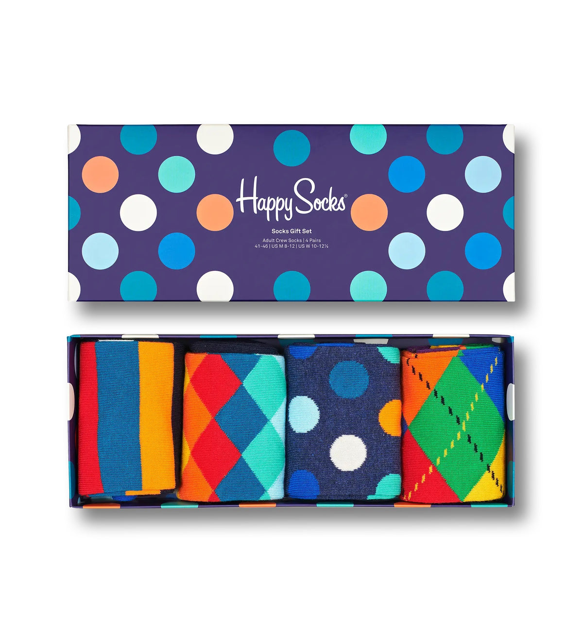 Mens Happy Socks Multi-Colour Gift Set - 4 Pack, 01, Xmix09-6050