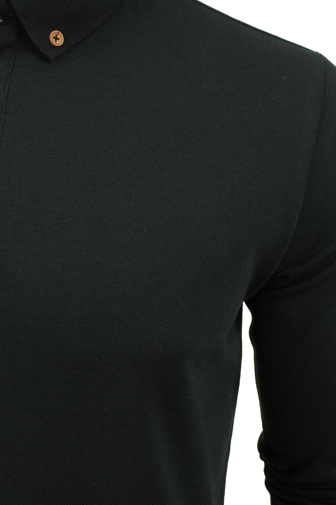 Xact Mens Polo T-Shirt Pique Long Sleeved, 02, XP1003, Black