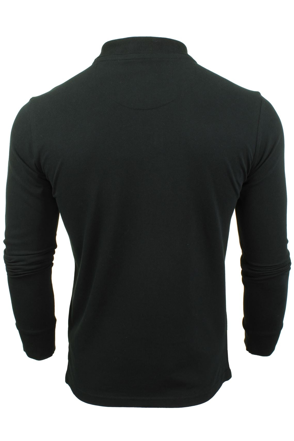 Xact Mens Polo T-Shirt Pique Long Sleeved, 03, XP1003, Black
