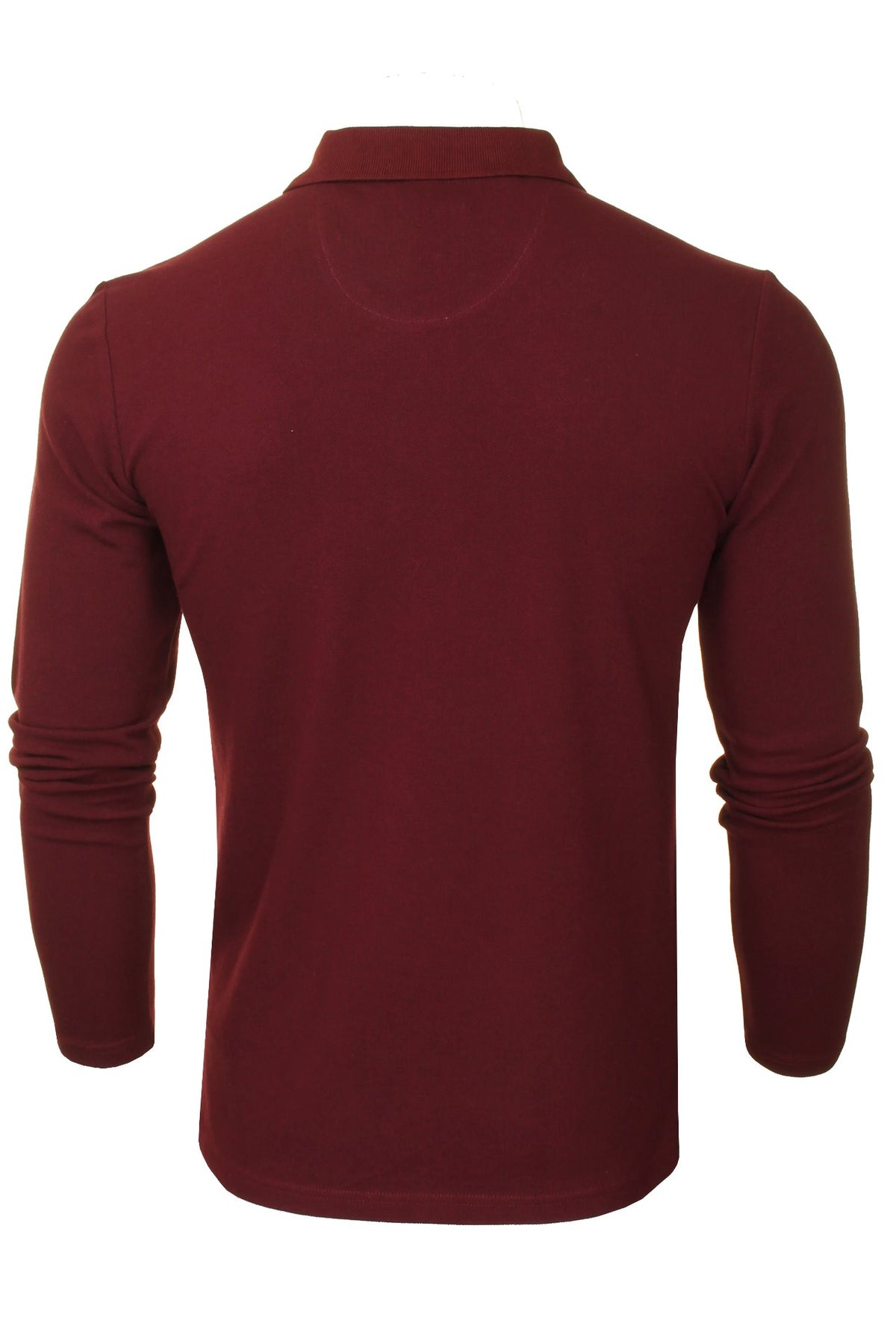 Xact Mens Polo T-Shirt Pique Long Sleeved, 03, XP1003, Burgundy