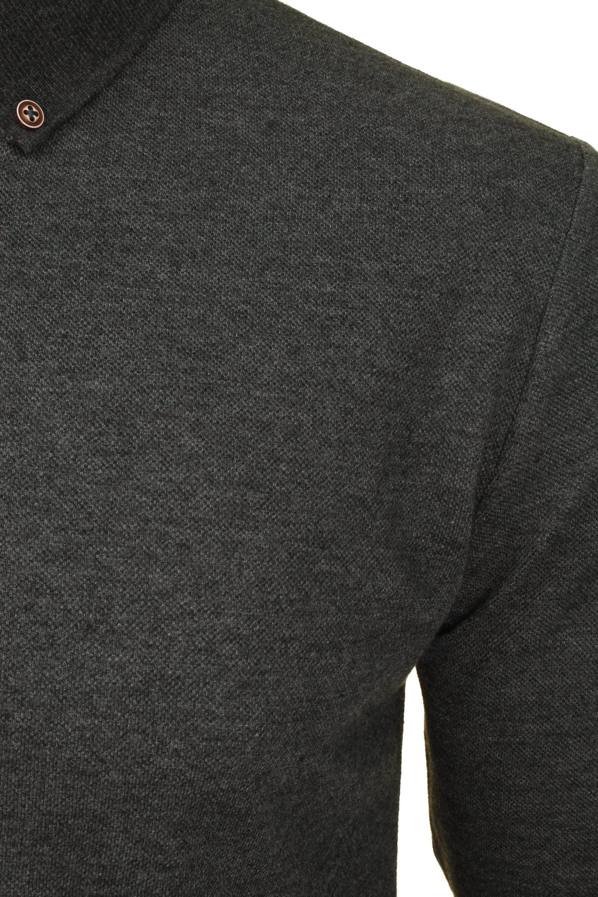 Xact Mens Polo T-Shirt Pique Long Sleeved, 02, XP1003, Charcoal