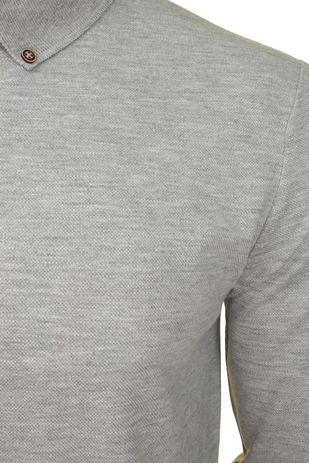 Xact Mens Polo T-Shirt Pique Long Sleeved, 02, XP1003, Grey Marl