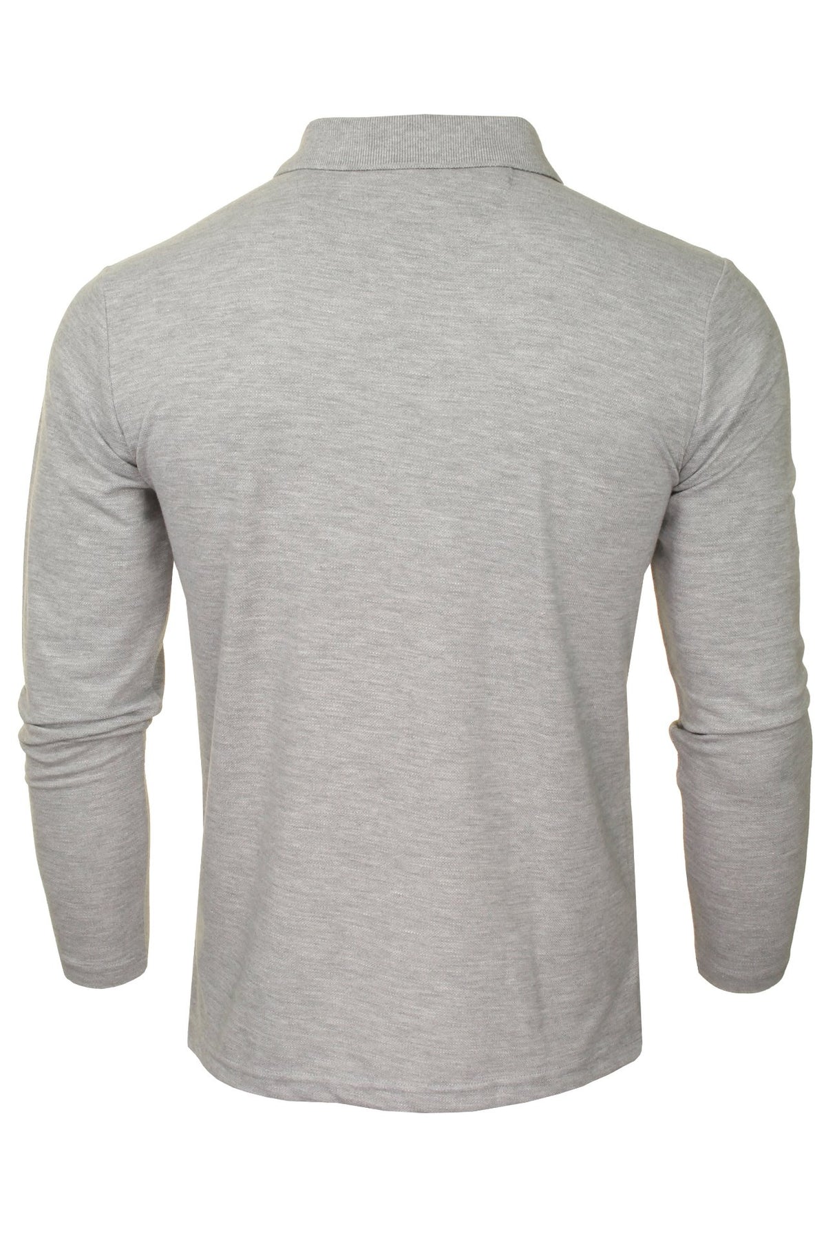 Xact Mens Polo T-Shirt Pique Long Sleeved, 03, XP1003, Grey Marl