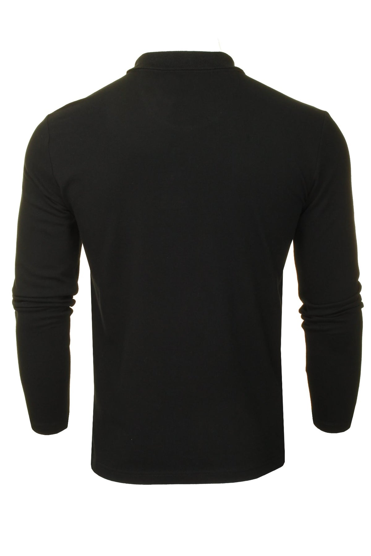 Xact Mens Polo T-Shirt Pique Long Sleeved, 03, XP1003, Jet Black