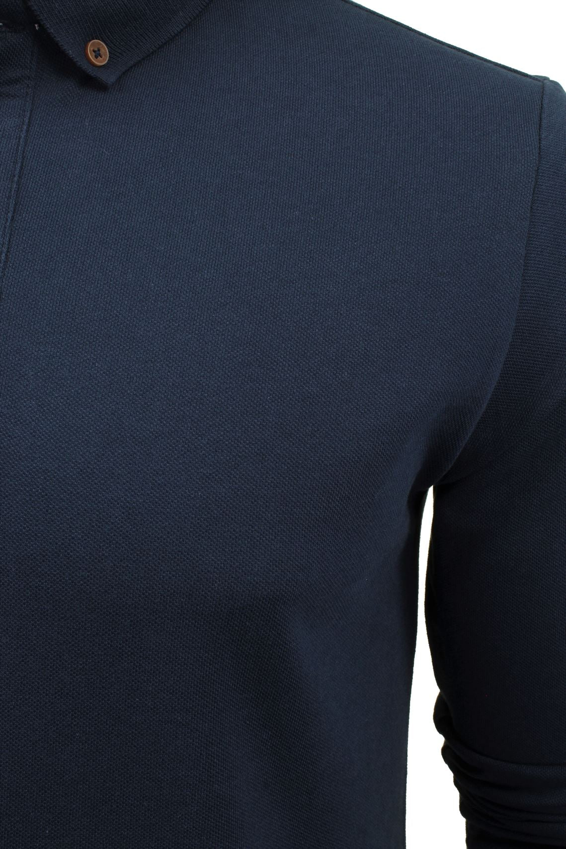Xact Mens Polo T-Shirt Pique Long Sleeved, 02, XP1003, Ocean Blue