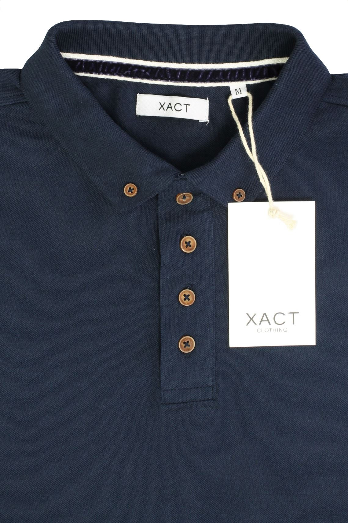 Xact Mens Polo T-Shirt Pique Long Sleeved, 04, XP1003, Ocean Blue