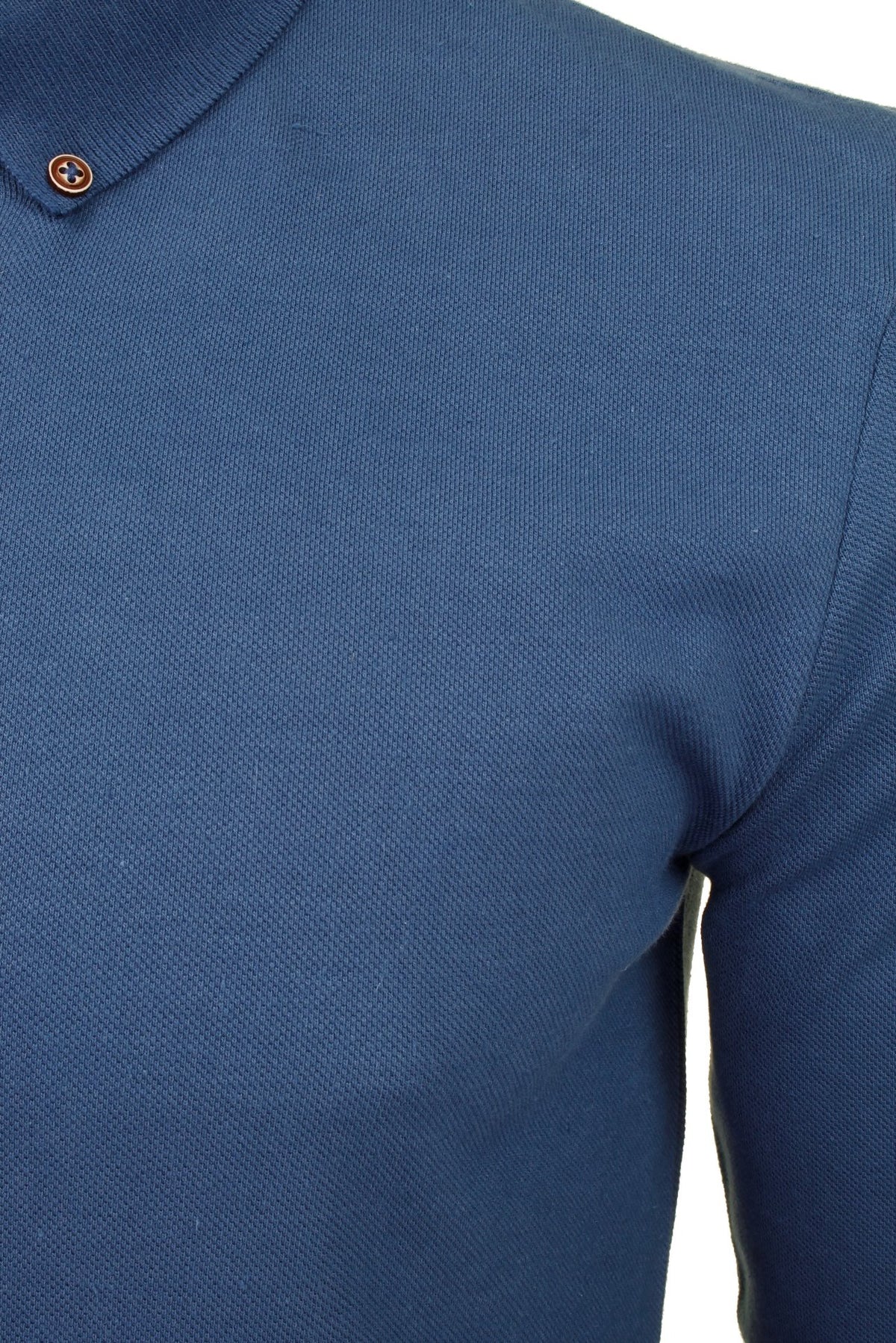 Xact Mens Polo T-Shirt Pique Long Sleeved, 02, XP1003, Vintage Blue