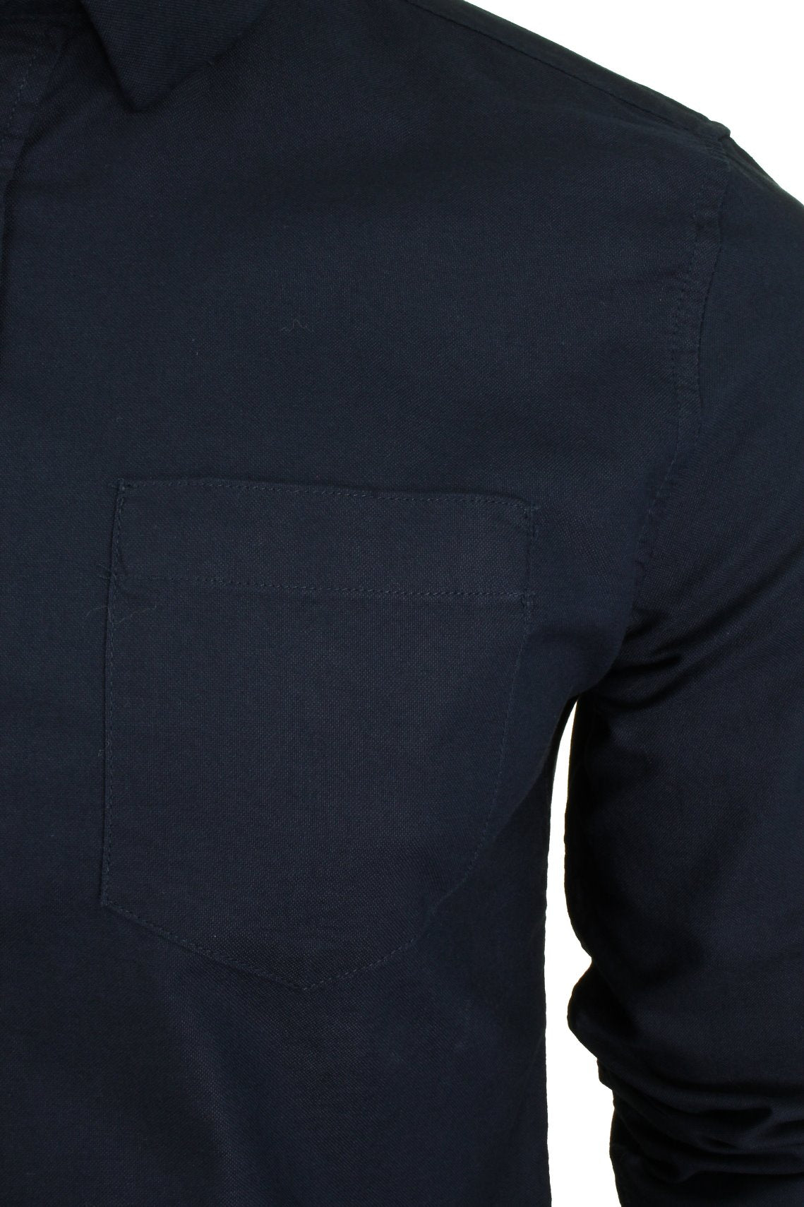 Xact Mens Long Sleeved Button-Down Collar Oxford Shirt, 02, Xsh1033, Navy