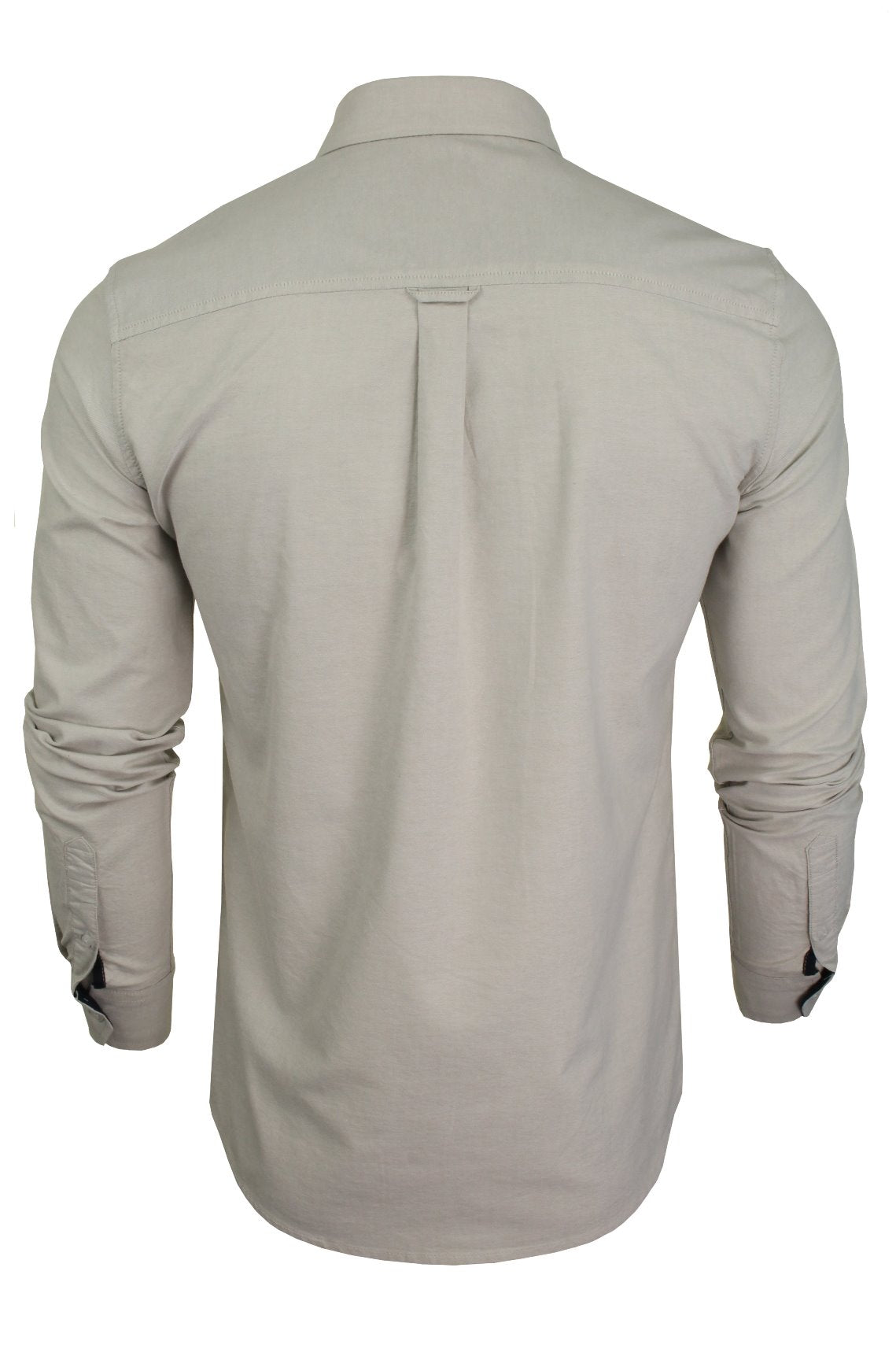 Xact Mens Long Sleeved Button-Down Collar Oxford Shirt, 03, Xsh1033, Stone