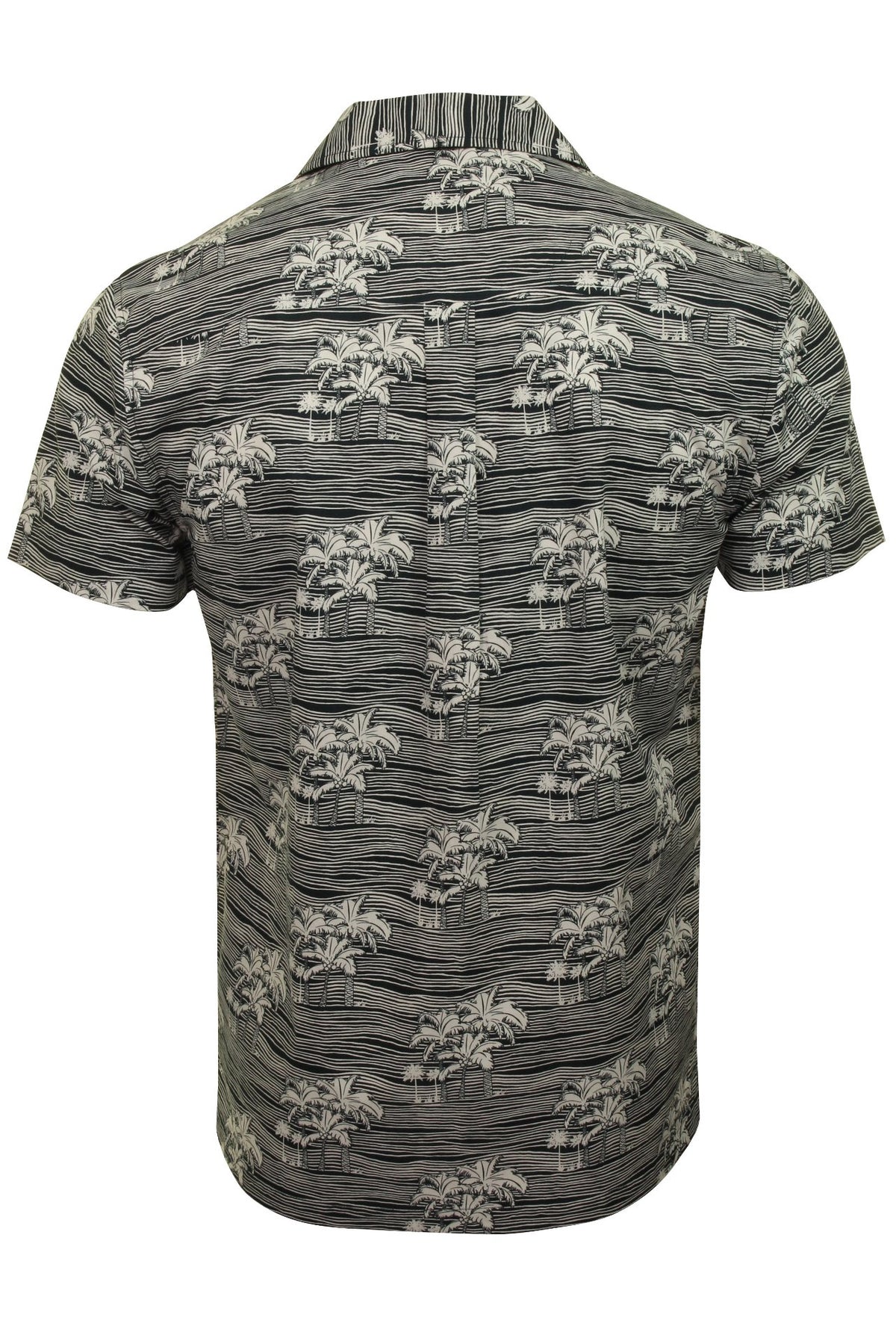 Xact Men's Cuban Collar Hawaiian Shirt - Short Sleeved, 03, Xsh1049, Navy