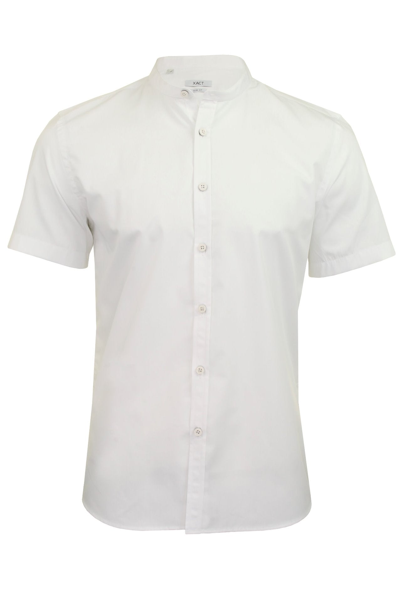 Mens white short sale sleeve grandad shirt