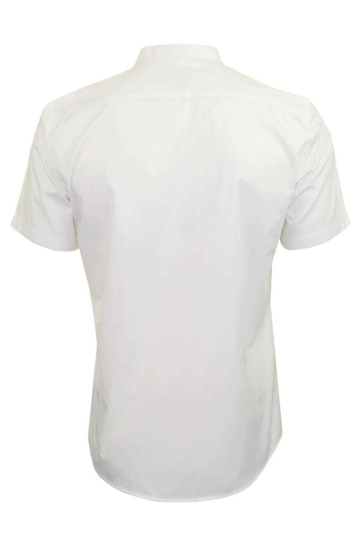 Xact Mens Grandad Collar Poplin Shirt Nehru - Short Sleeved - Slim Fit, 03, Xsh1069, White
