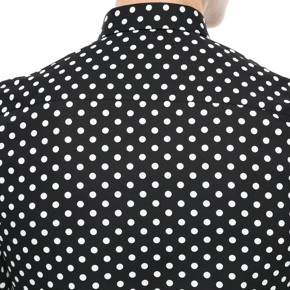 Xact Mens Polka Dot Shirt - Long Sleeved Mod Vintage, 06, XSH1091, Black/ White